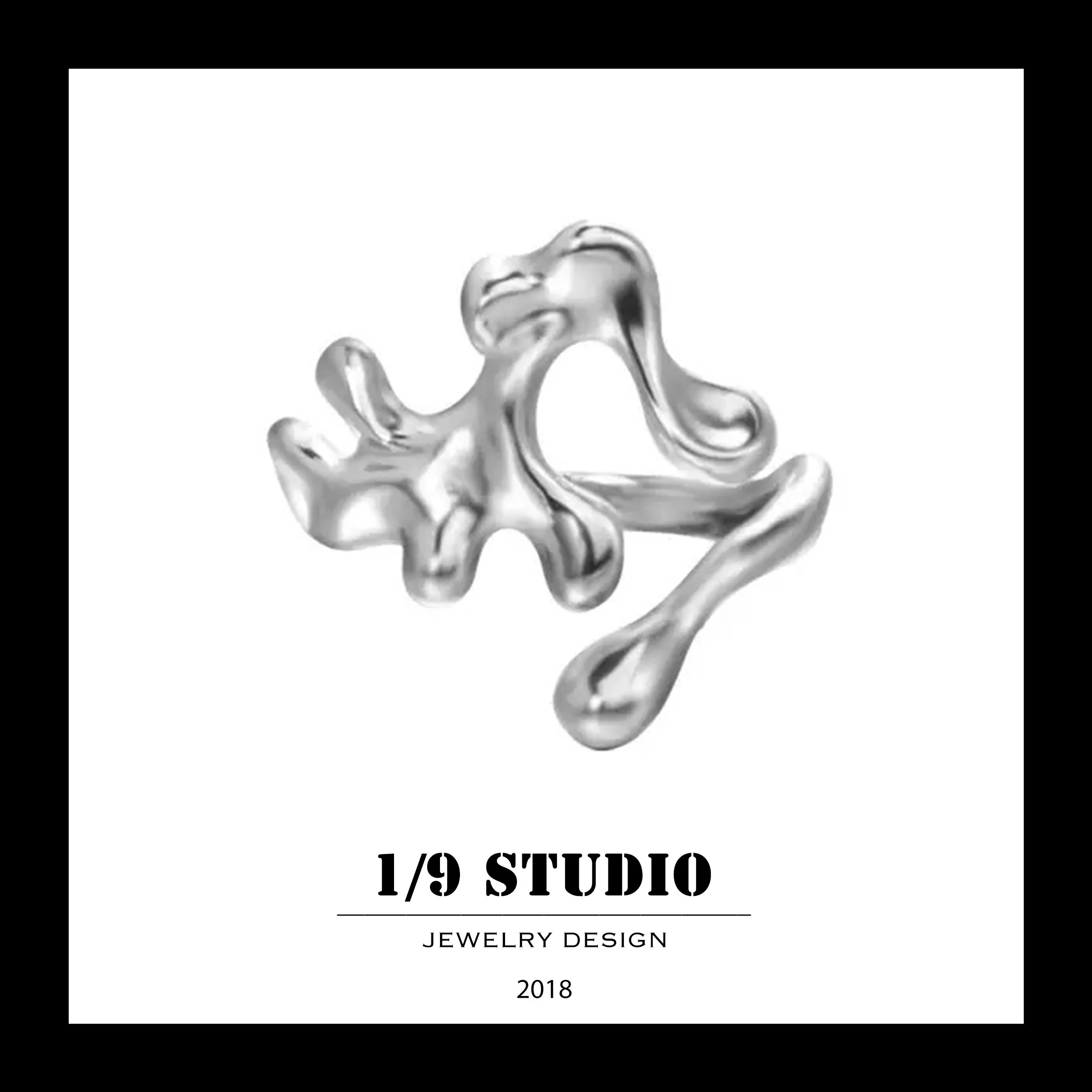 Fluid Echo 925 Sterling Silver Adjustable Ring