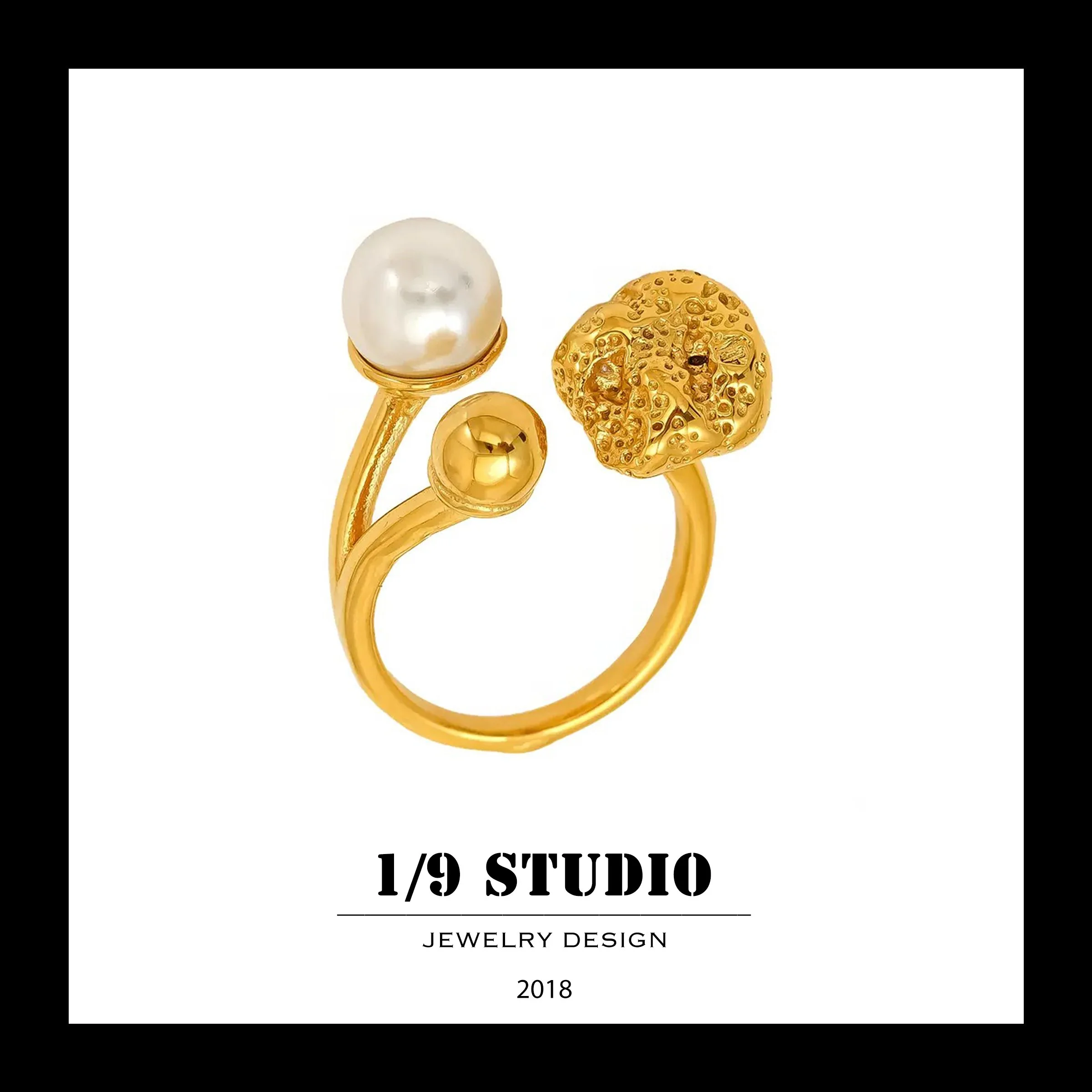 1/9 Studio Gold Filled Adjustable Ring