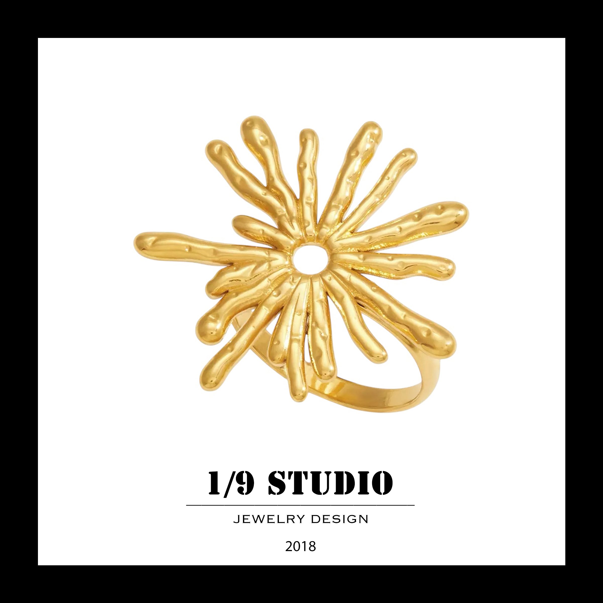 1/9 Studio Gold Filled Adjustable Ring
