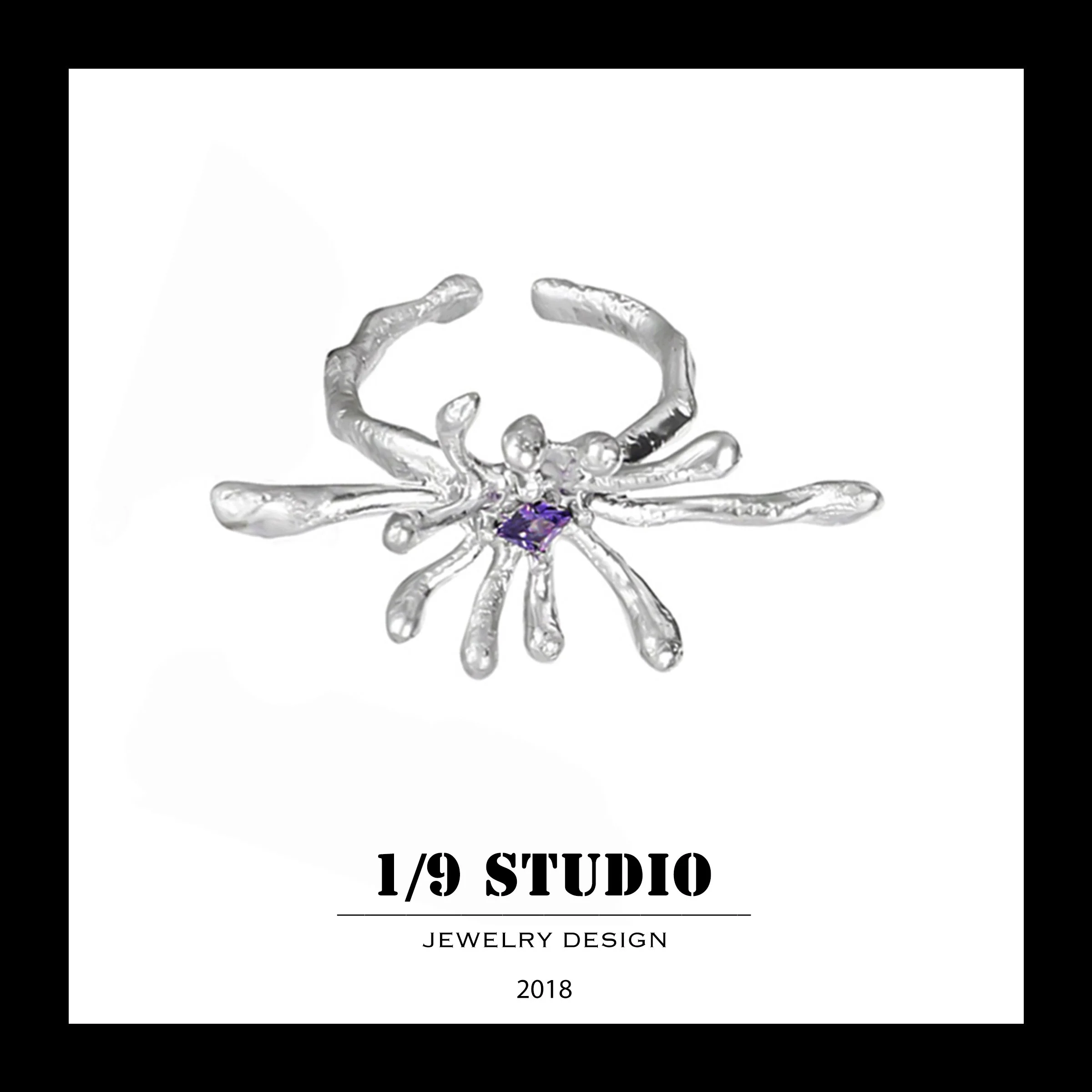 1/9 Studio 925 Sterling Silver Adjustable Ring