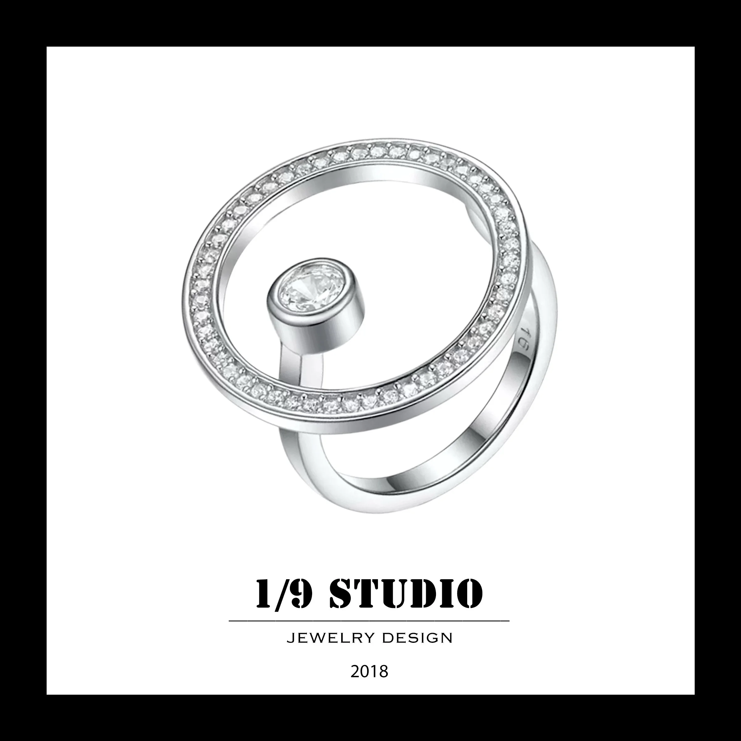 1/9 Studio 925 Sterling Silver Adjustable Ring
