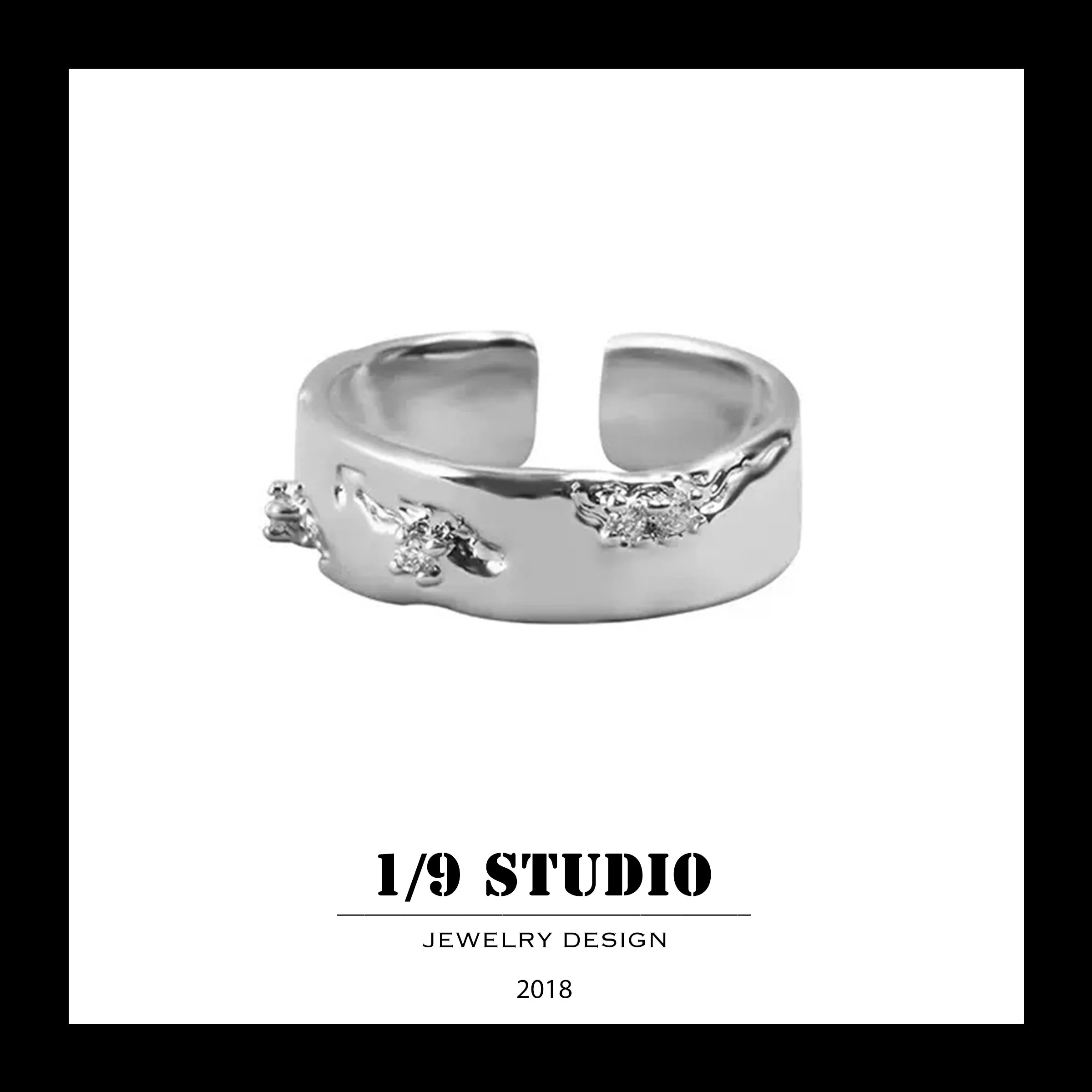 1/9 Studio 925 Sterling Silver Adjustable Ring