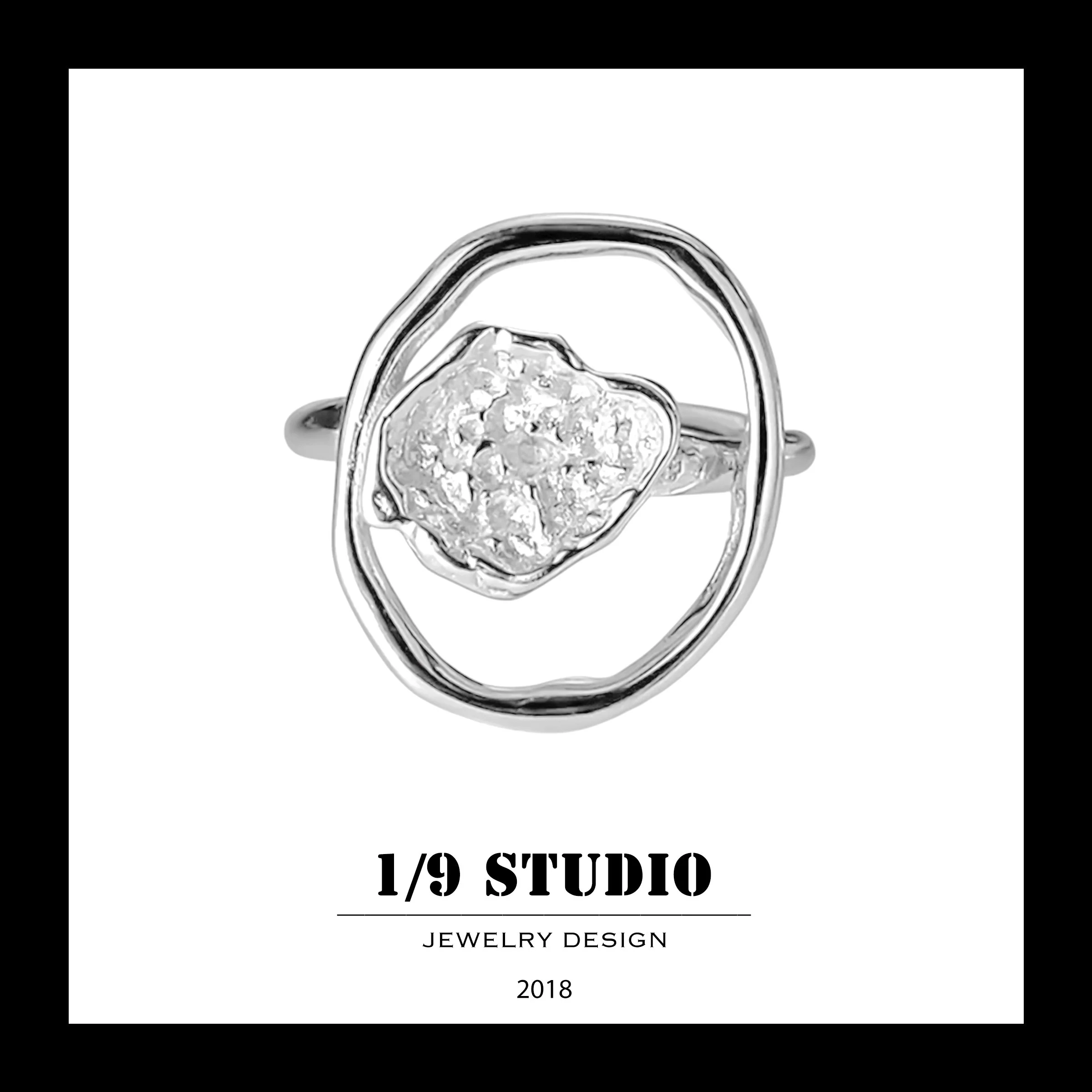 1/9 Studio 925 Sterling Silver Adjustable Ring