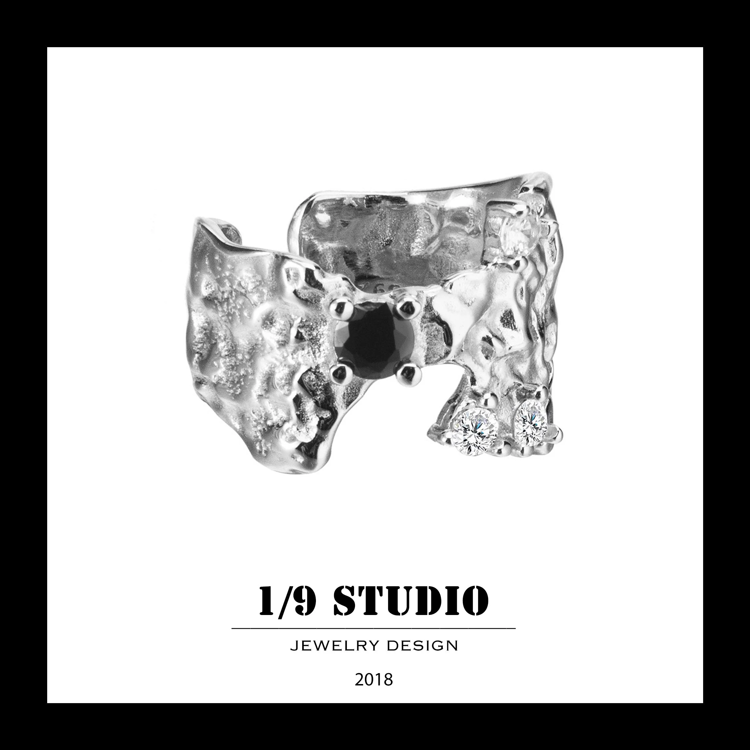 1/9 Studio 925 Sterling Silver Adjustable Ring