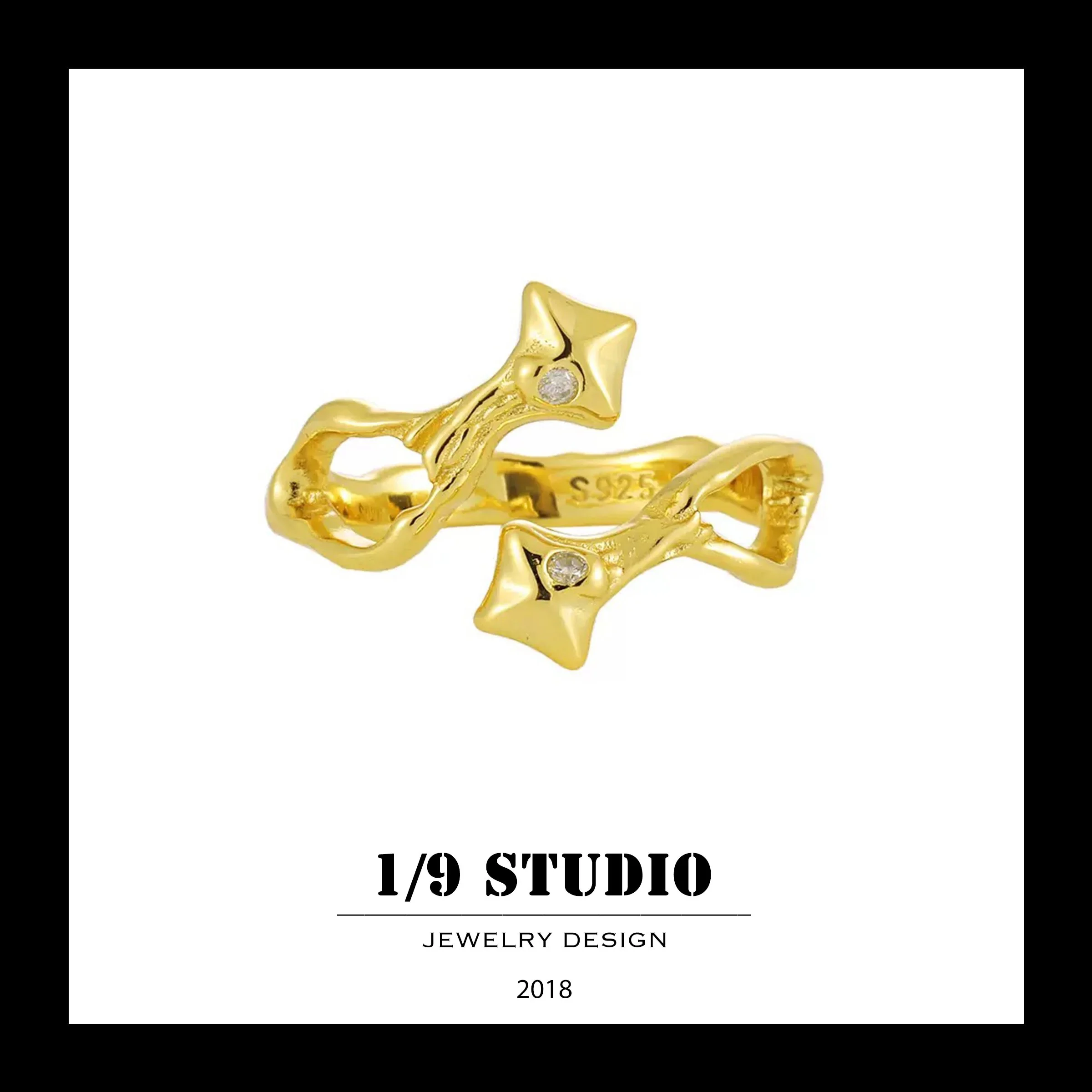 Stellar Edge 18K Gold Filled Adjustable Ring