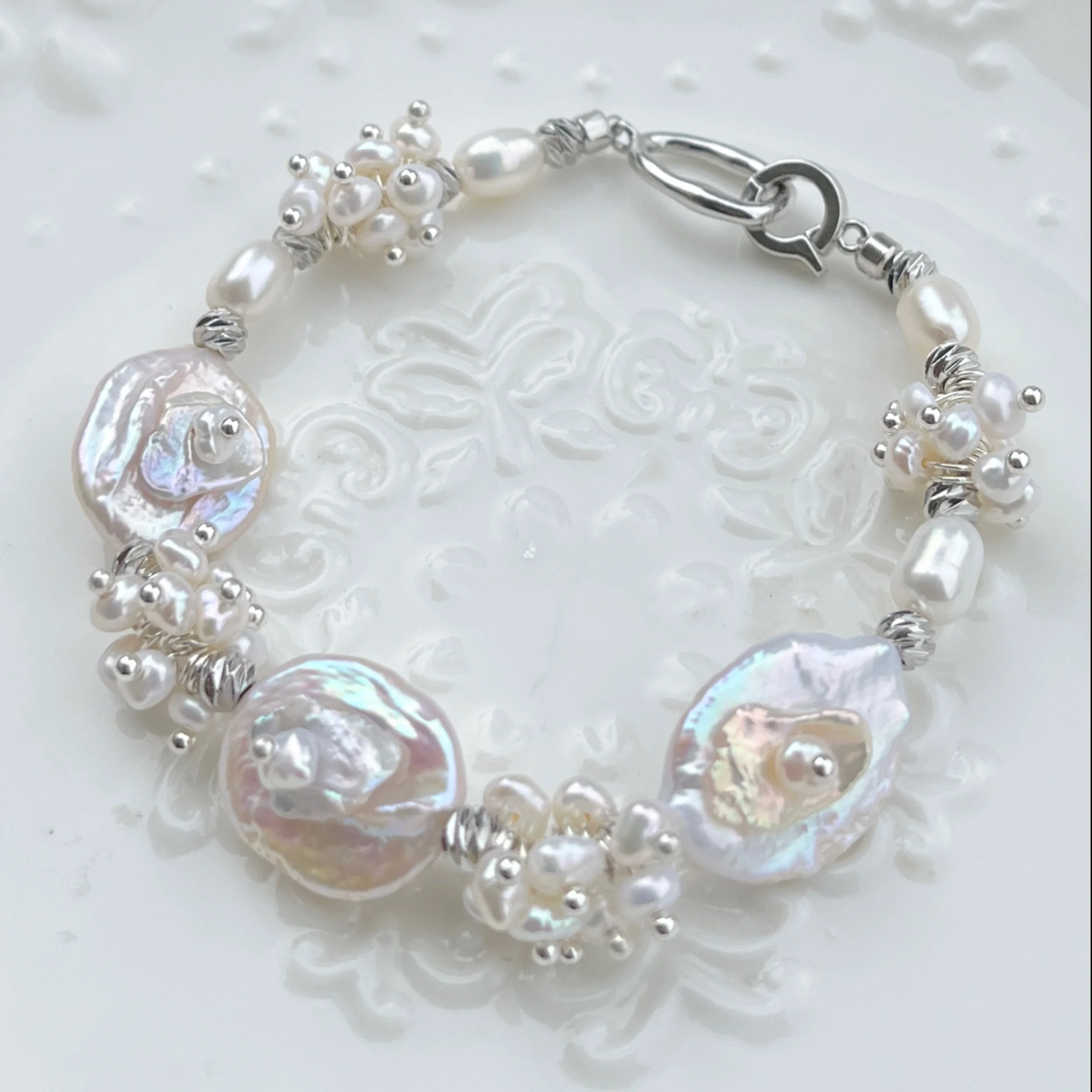 Ocean Whisper Handmade Baroque Pearl Bracelet