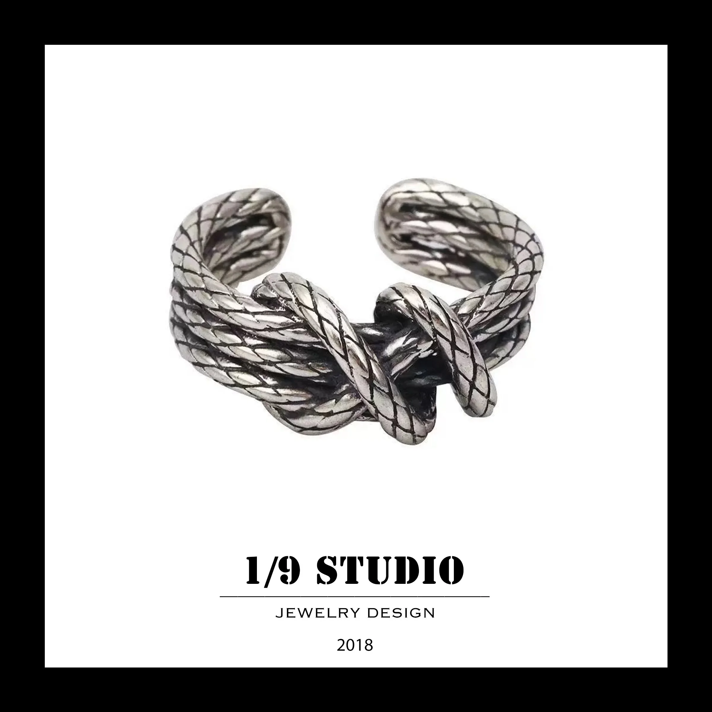 1/9 Studio 925 Sterling Silver Adjustable Ring