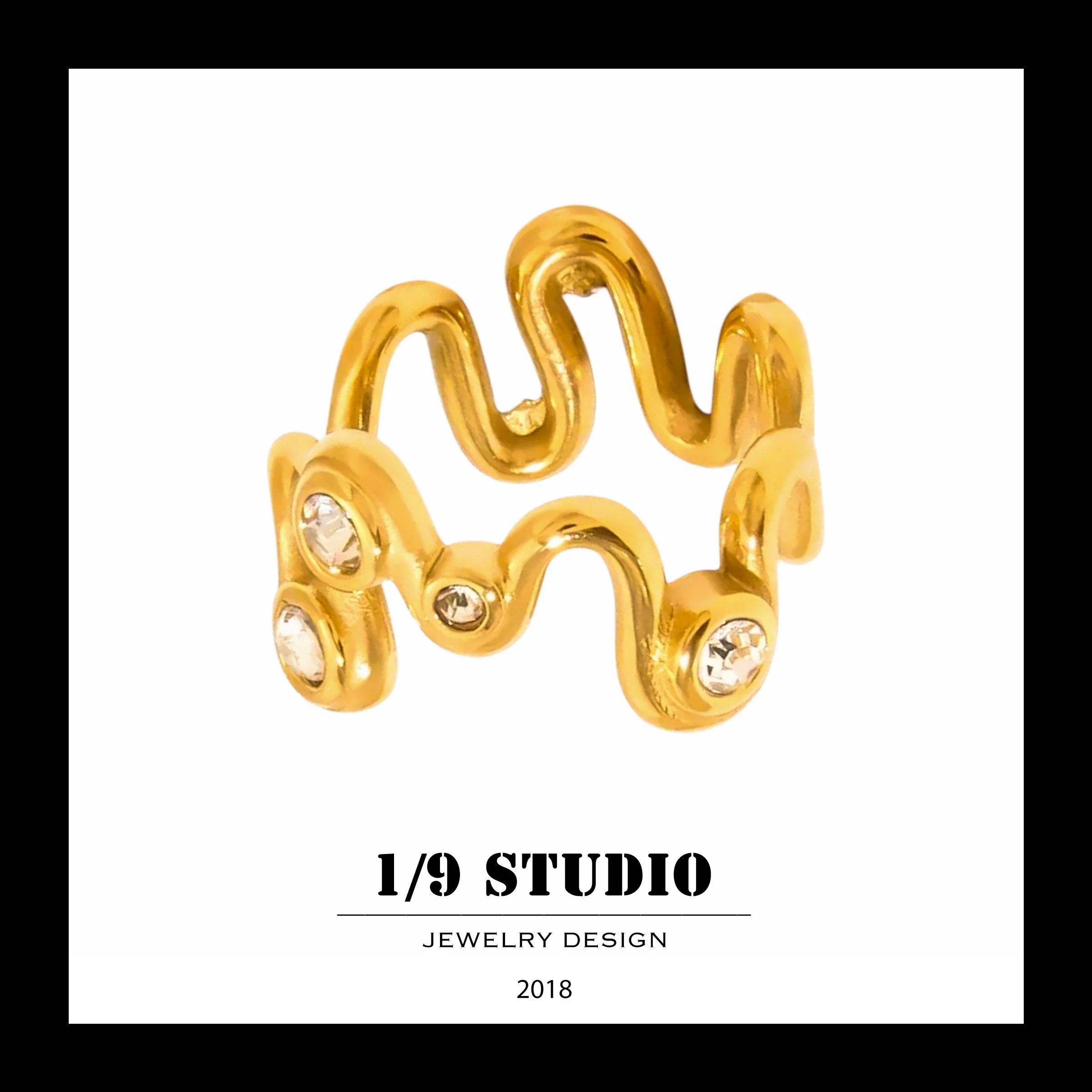 1/9 Studio Gold Filled Adjustable Ring