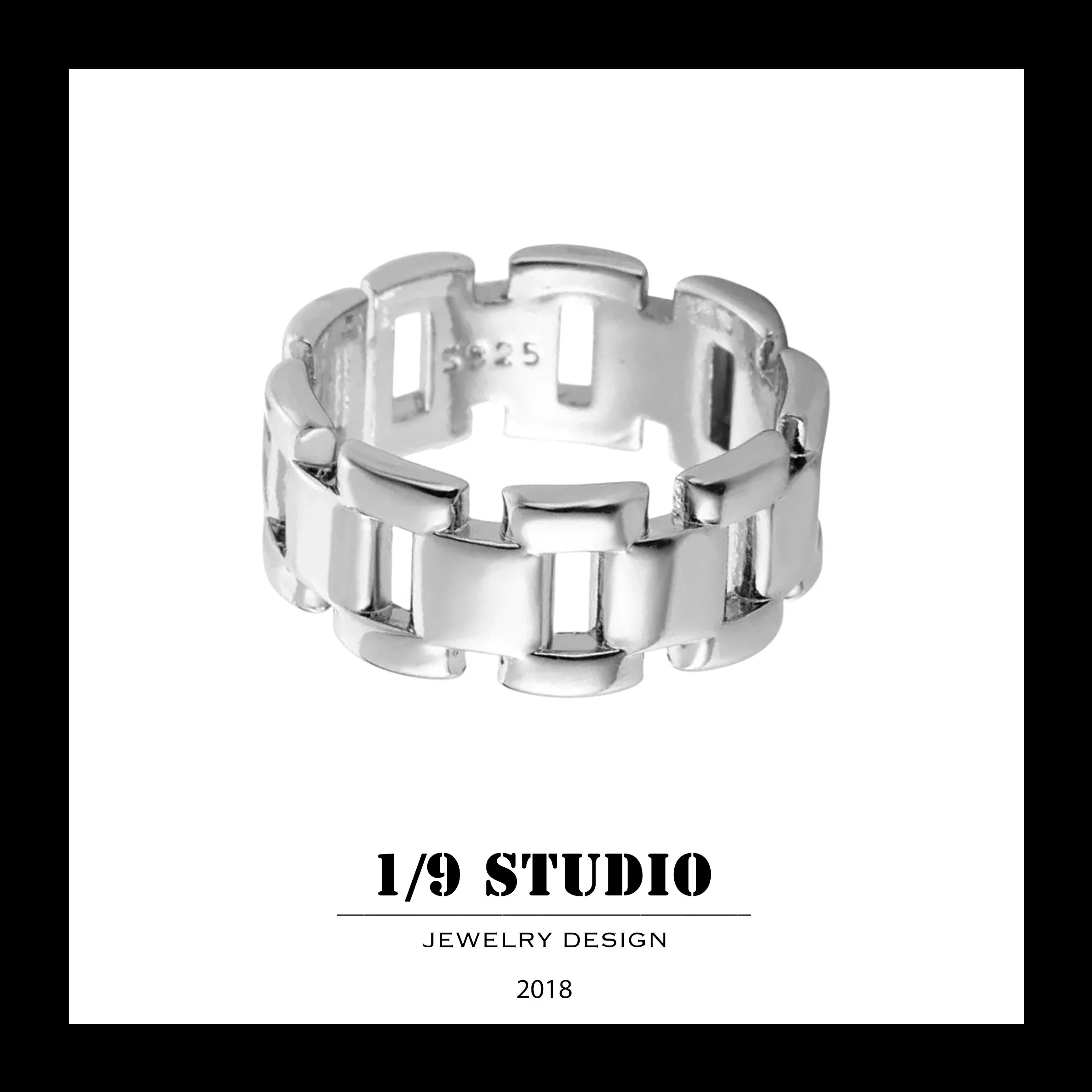 1/9 Studio 925 Sterling Silver Adjustable Ring