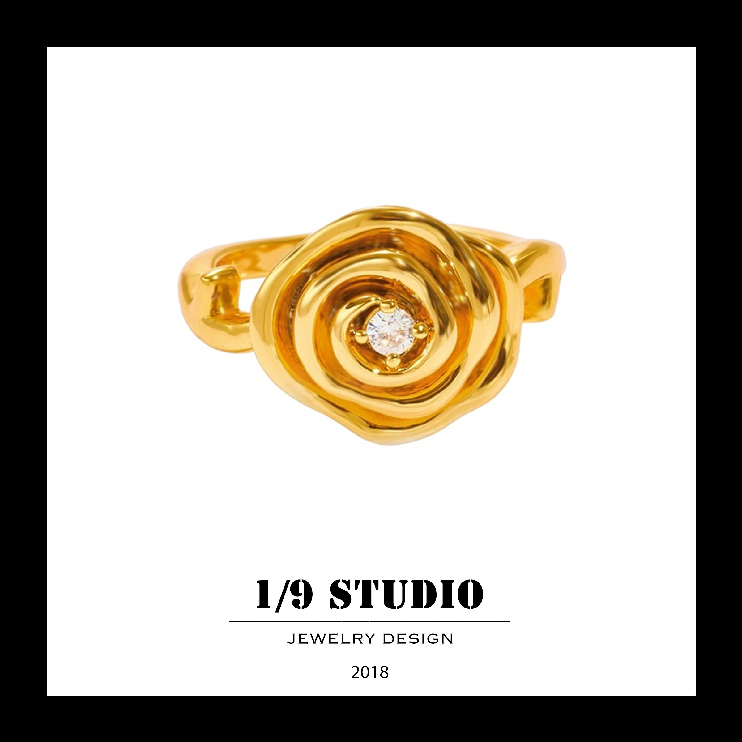 1/9 Studio Gold Filled Adjustable Ring