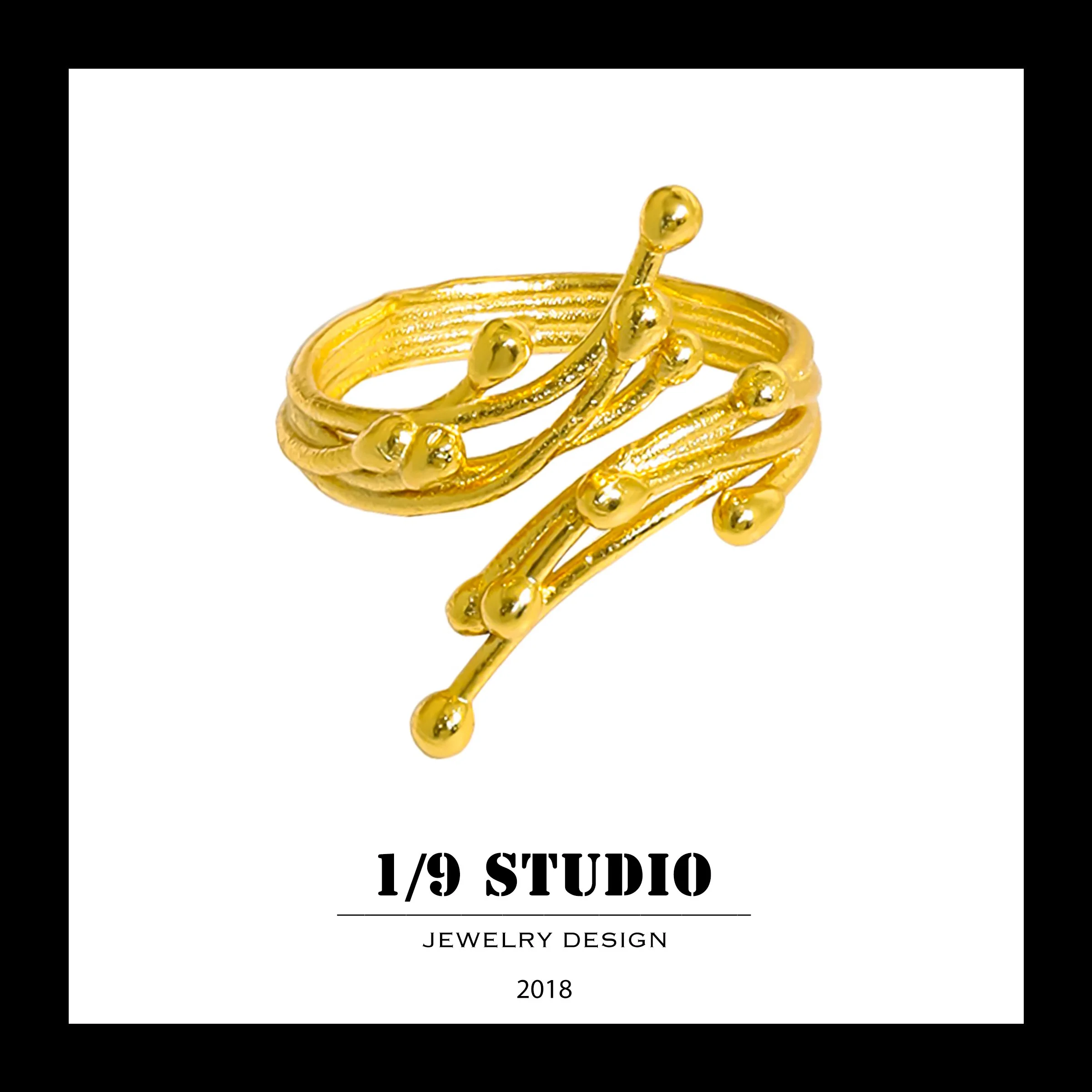 1/9 Studio Gold Filled Adjustable Ring