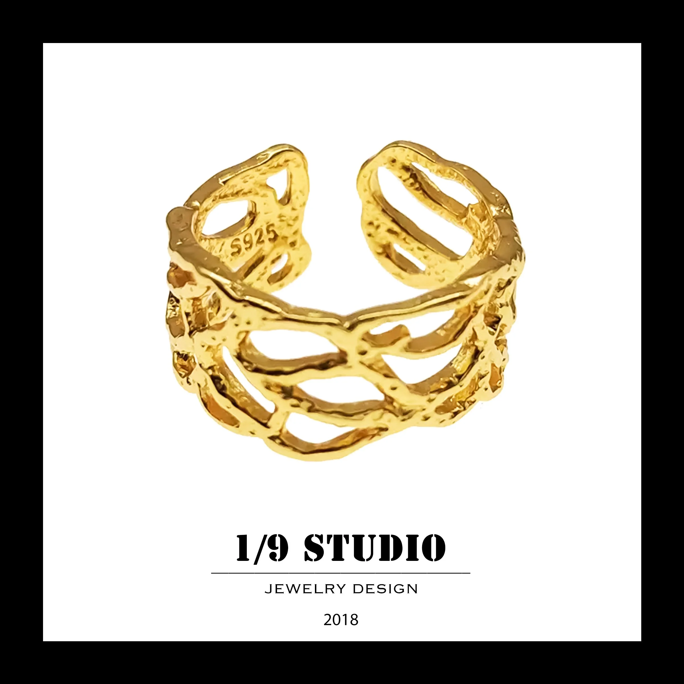 1/9 Studio Gold Filled Adjustable Ring