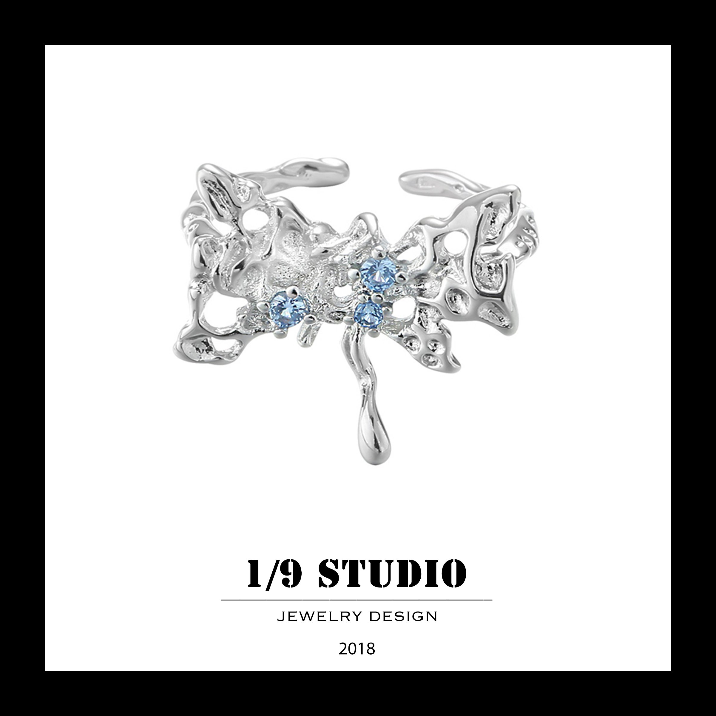 1/9 Studio 925 Sterling Silver Adjustable Ring