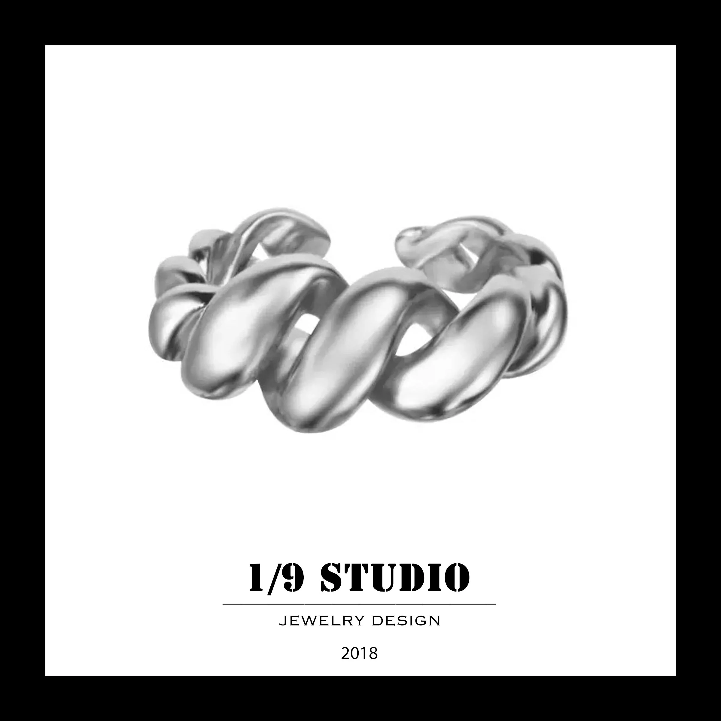 1/9 Studio 925 Sterling Silver Adjustable Ring