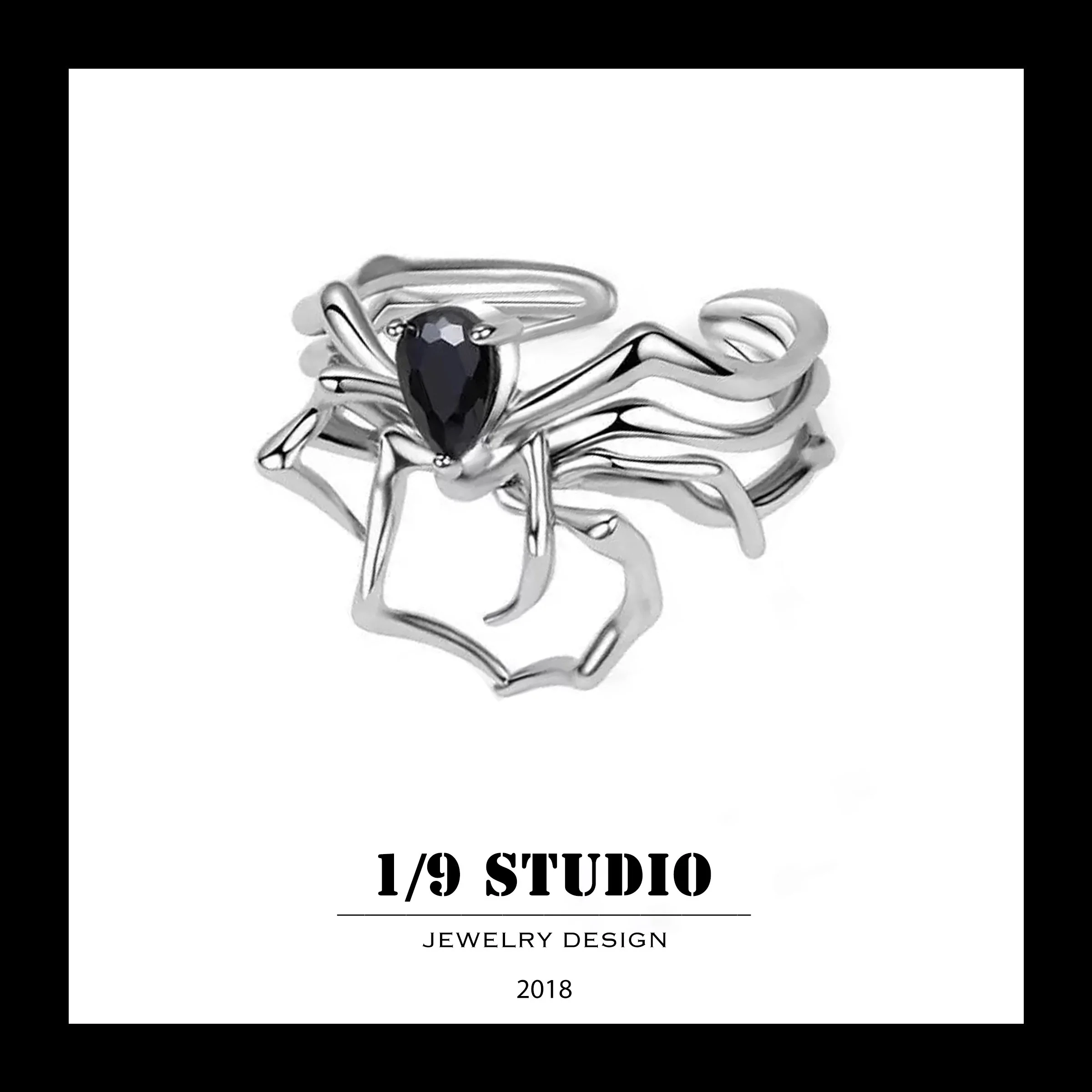 1/9 Studio 925 Sterling Silver Adjustable Ring