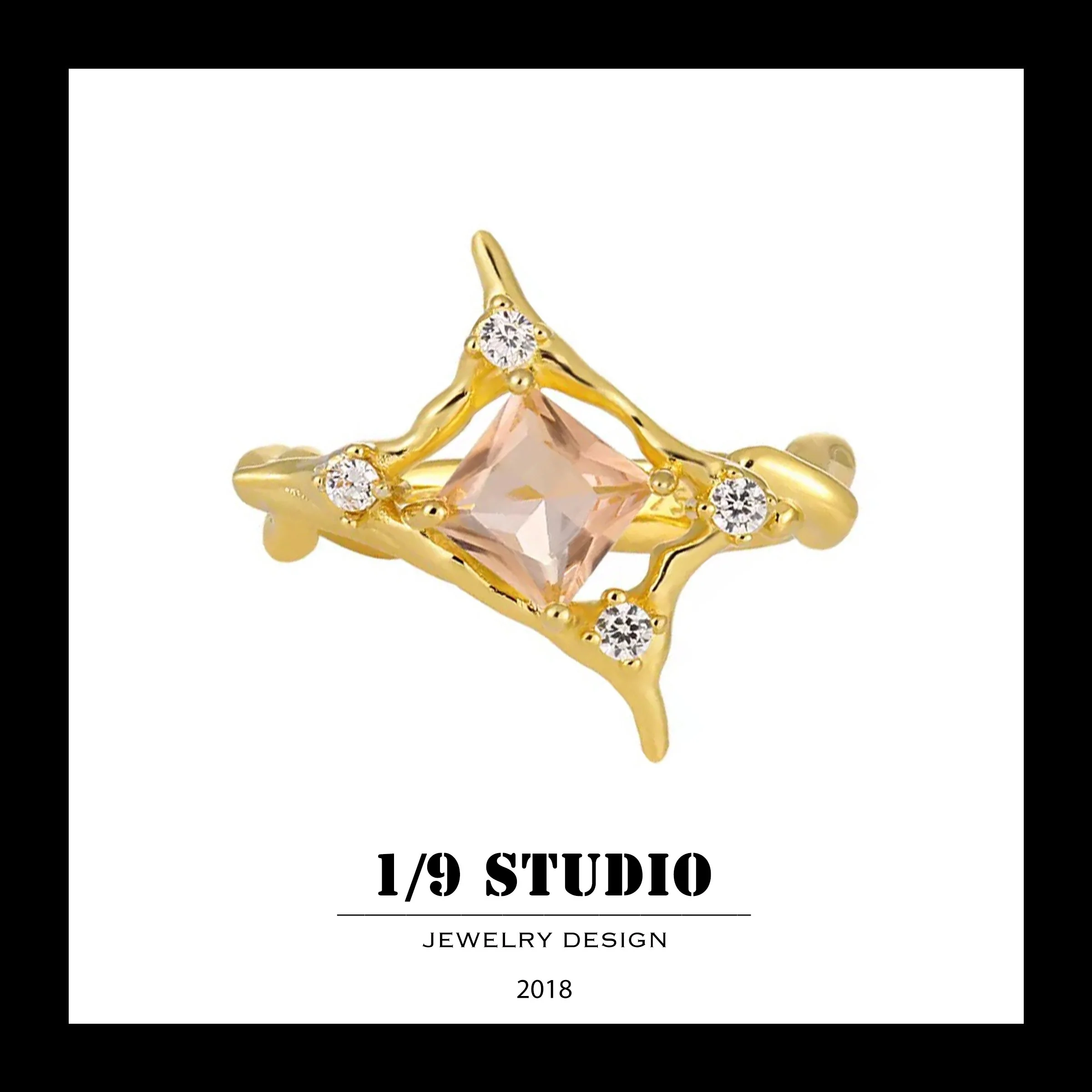 Solar Prism 18K Gold Filled Adjustable Ring