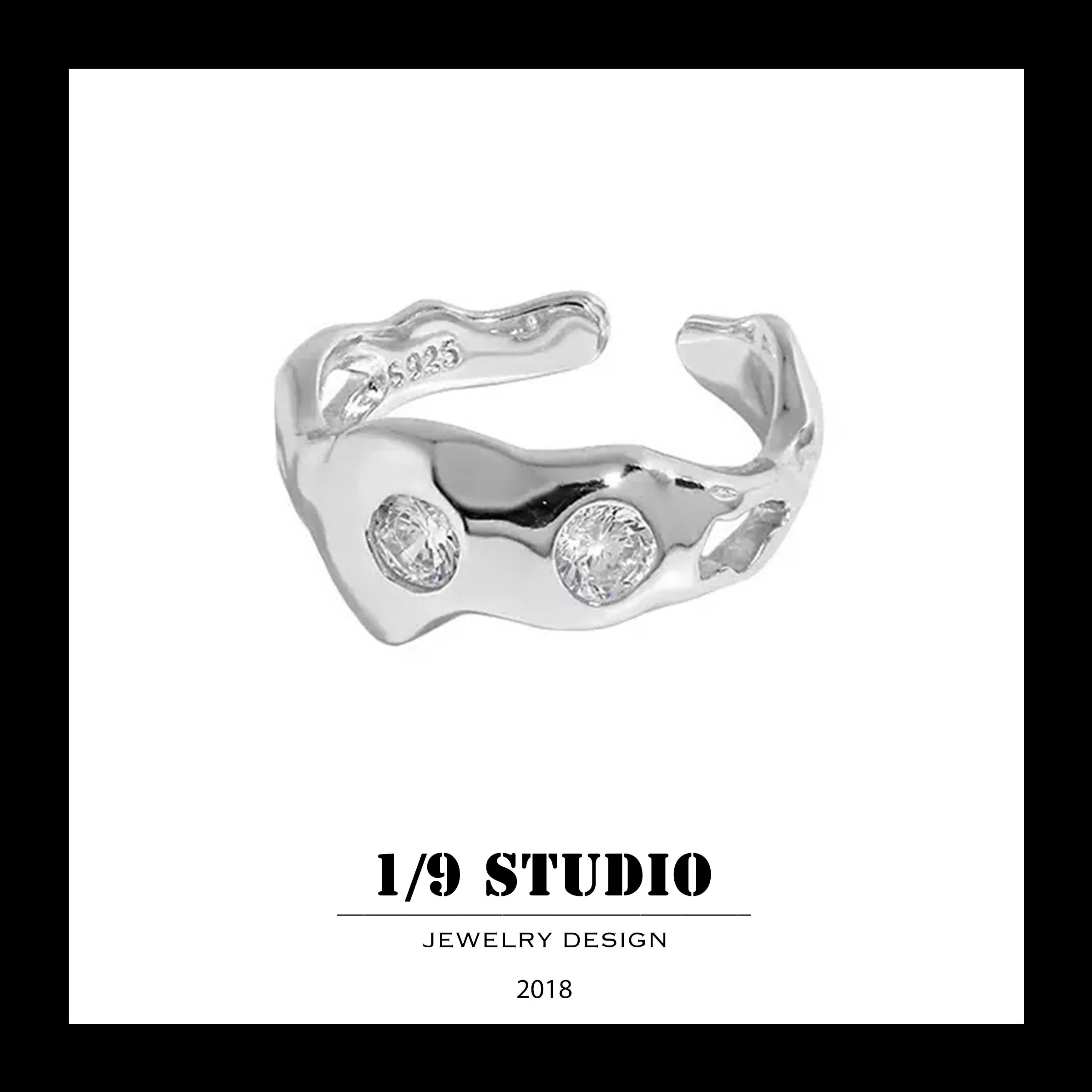 1/9 Studio 925 Sterling Silver Adjustable Ring