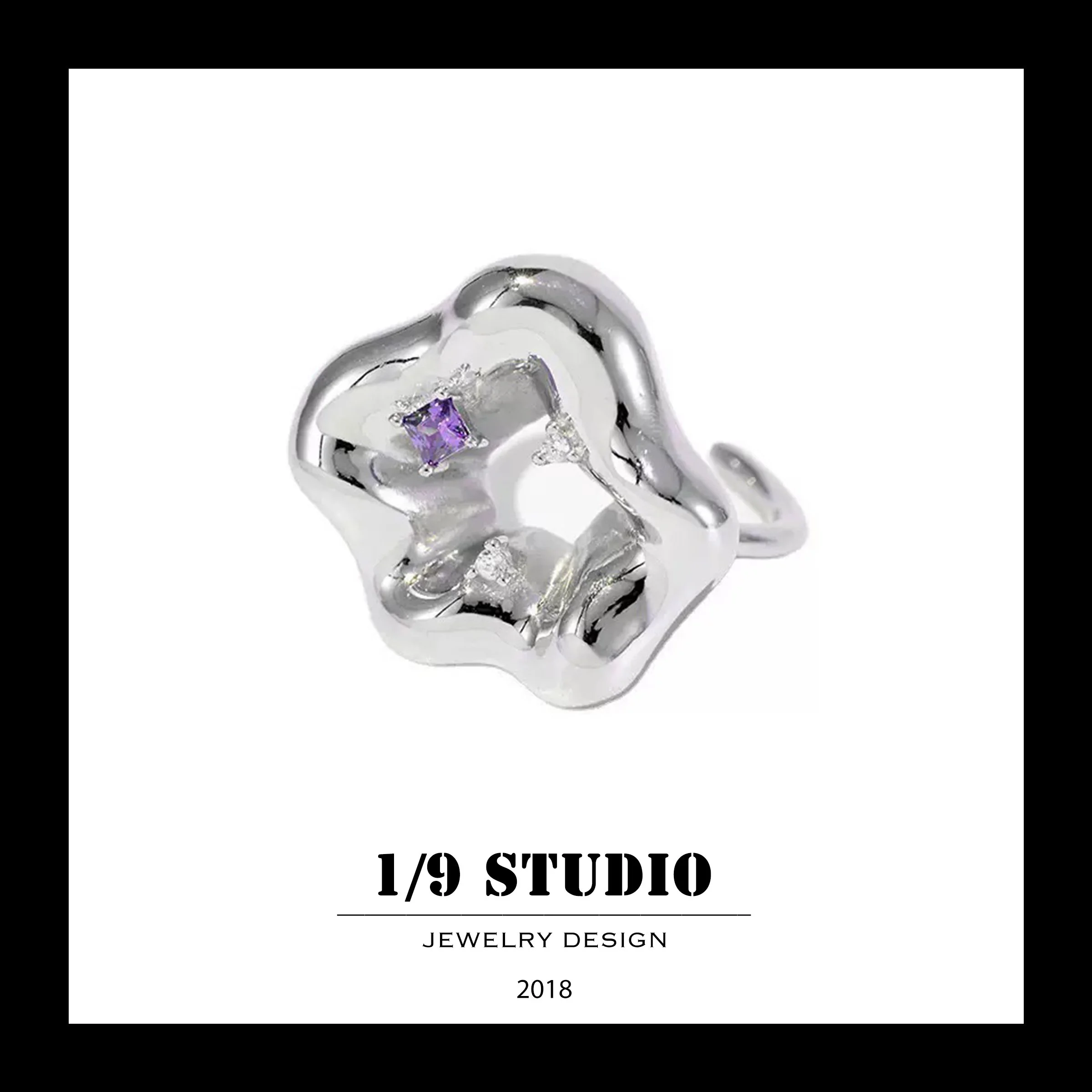 1/9 Studio 925 Sterling Silver Adjustable Ring