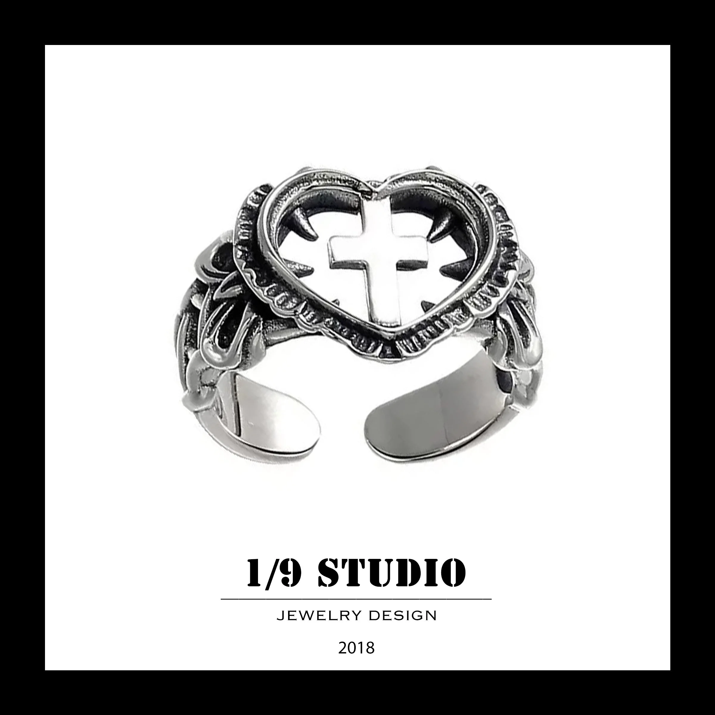 1/9 Studio 925 Sterling Silver Adjustable Ring