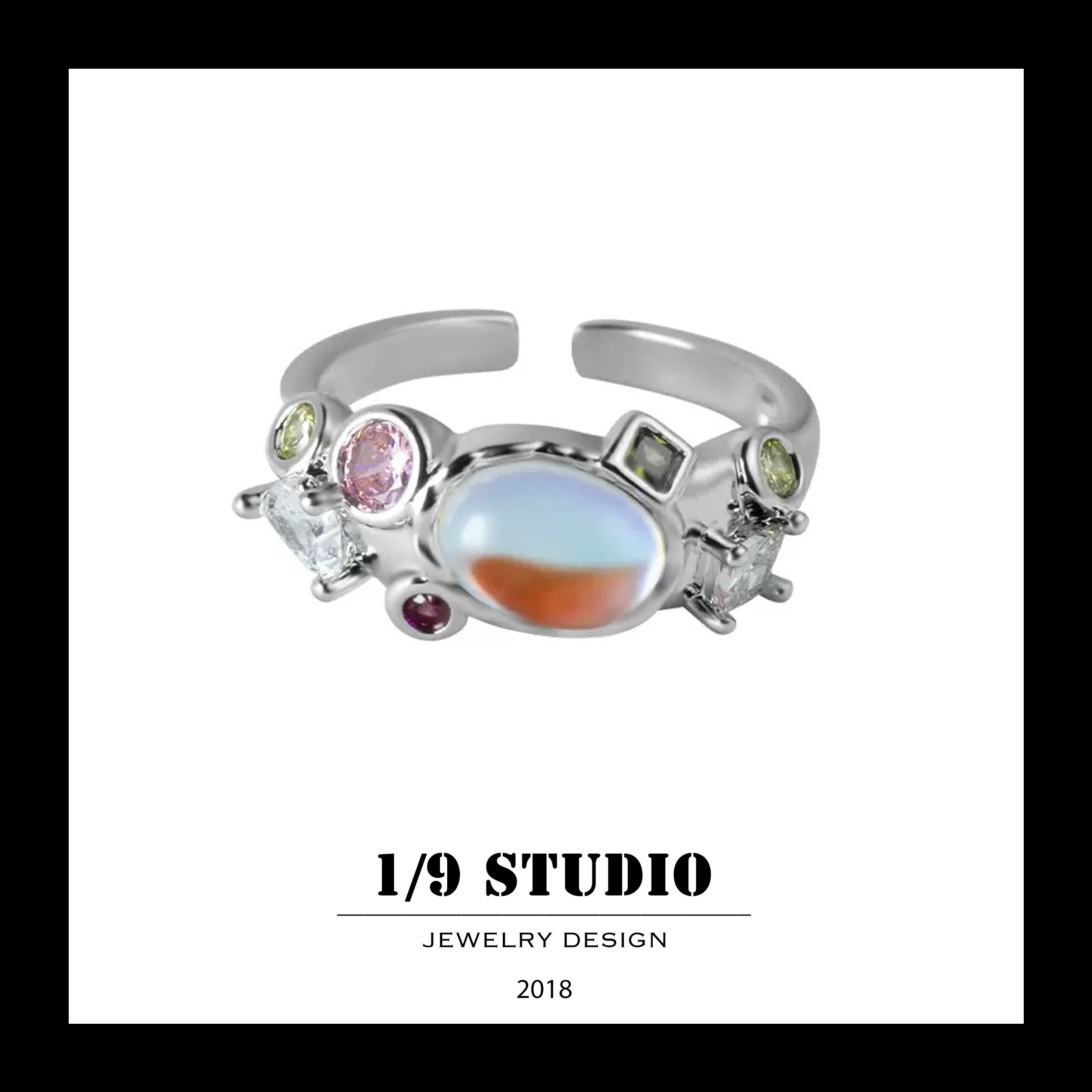 1/9 Studio 925 Sterling Silver Adjustable Ring