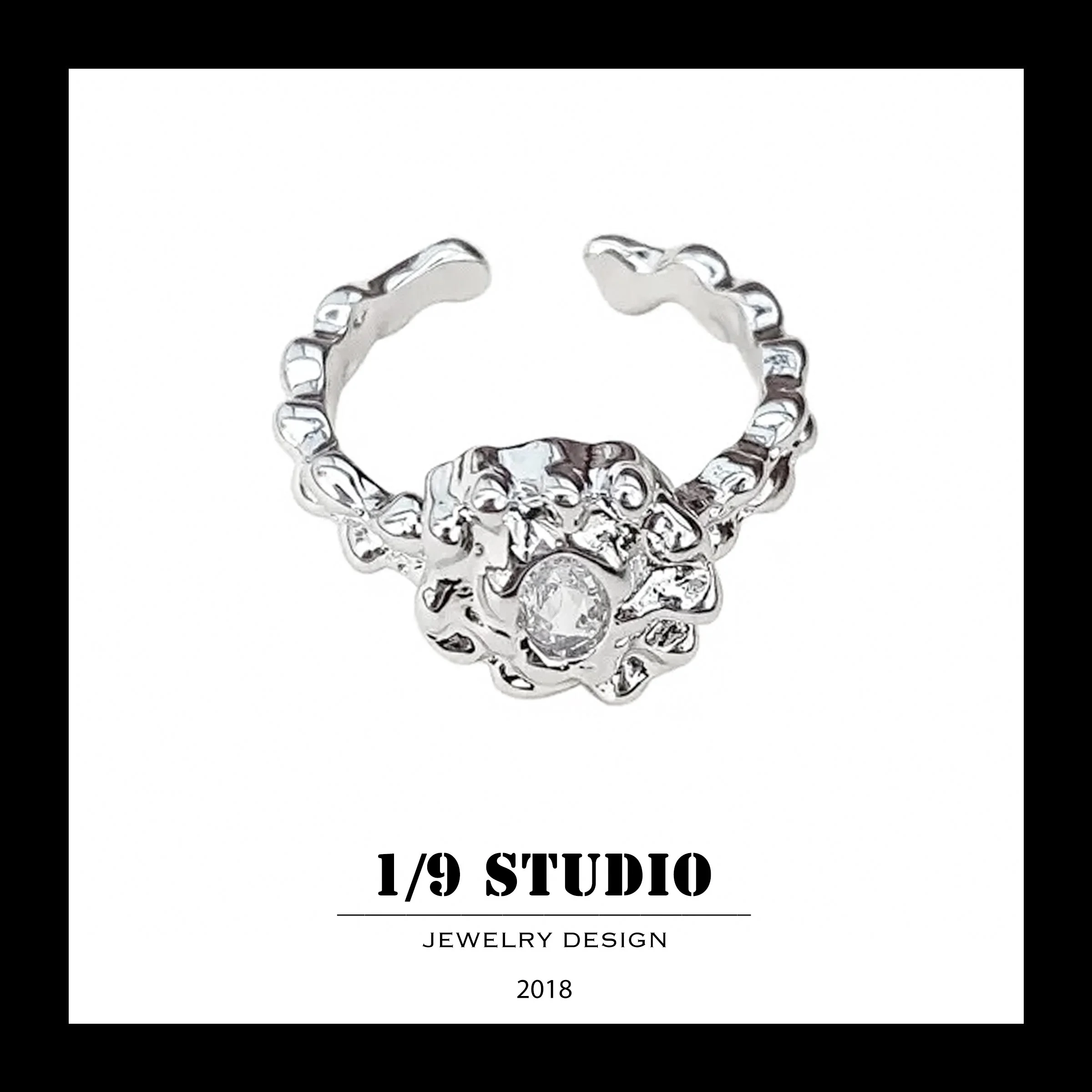 1/9 Studio 925 Sterling Silver Adjustable Ring