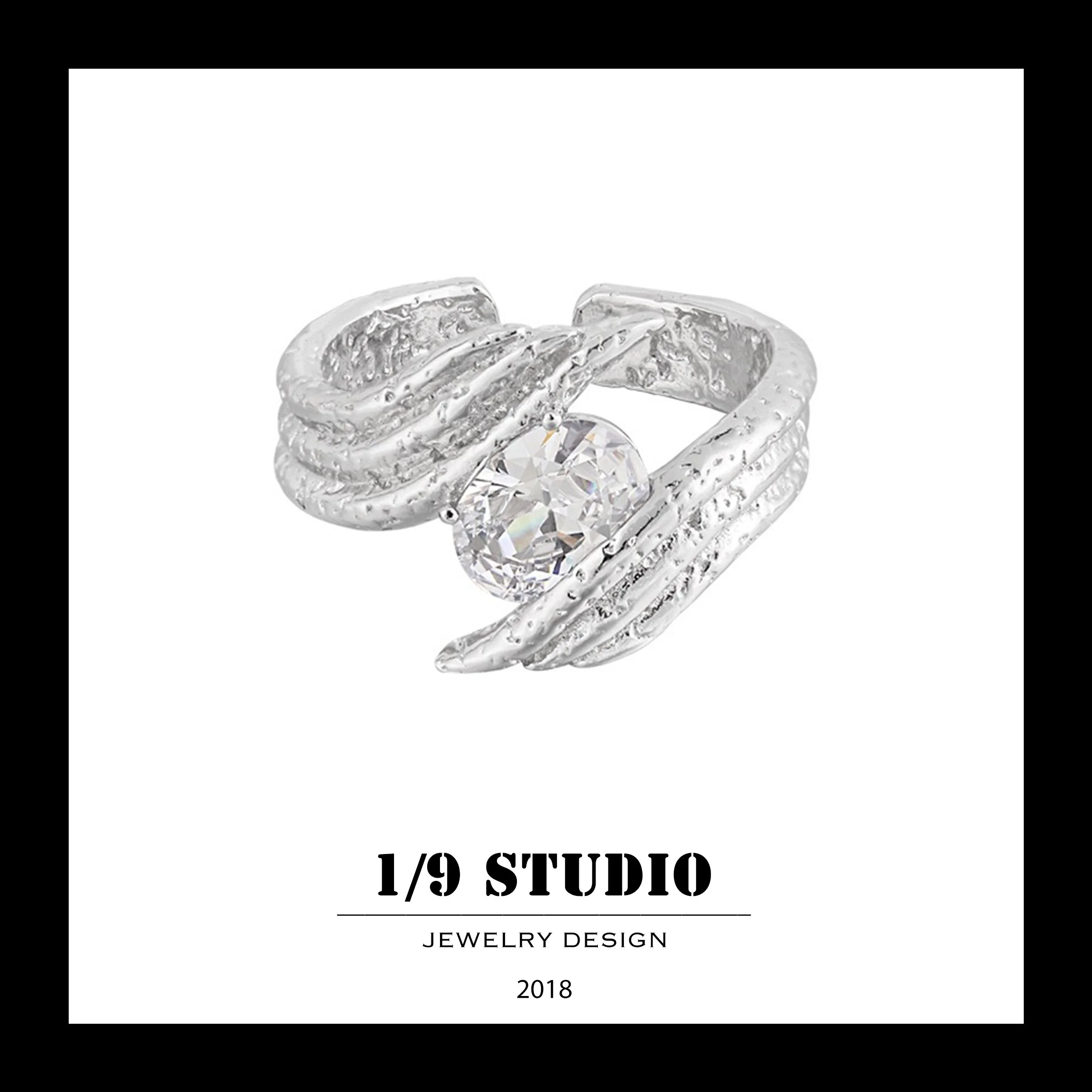 1/9 Studio 925 Sterling Silver Adjustable Ring