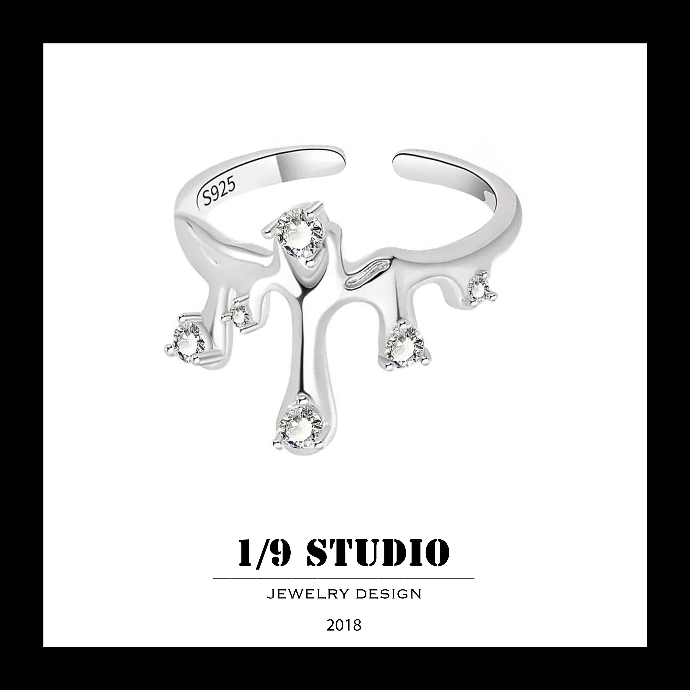 1/9 Studio 925 Sterling Silver Adjustable Ring