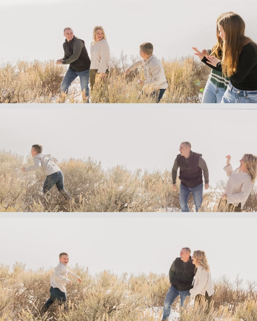Family playing in the snow photo in West Yellowstone, MT