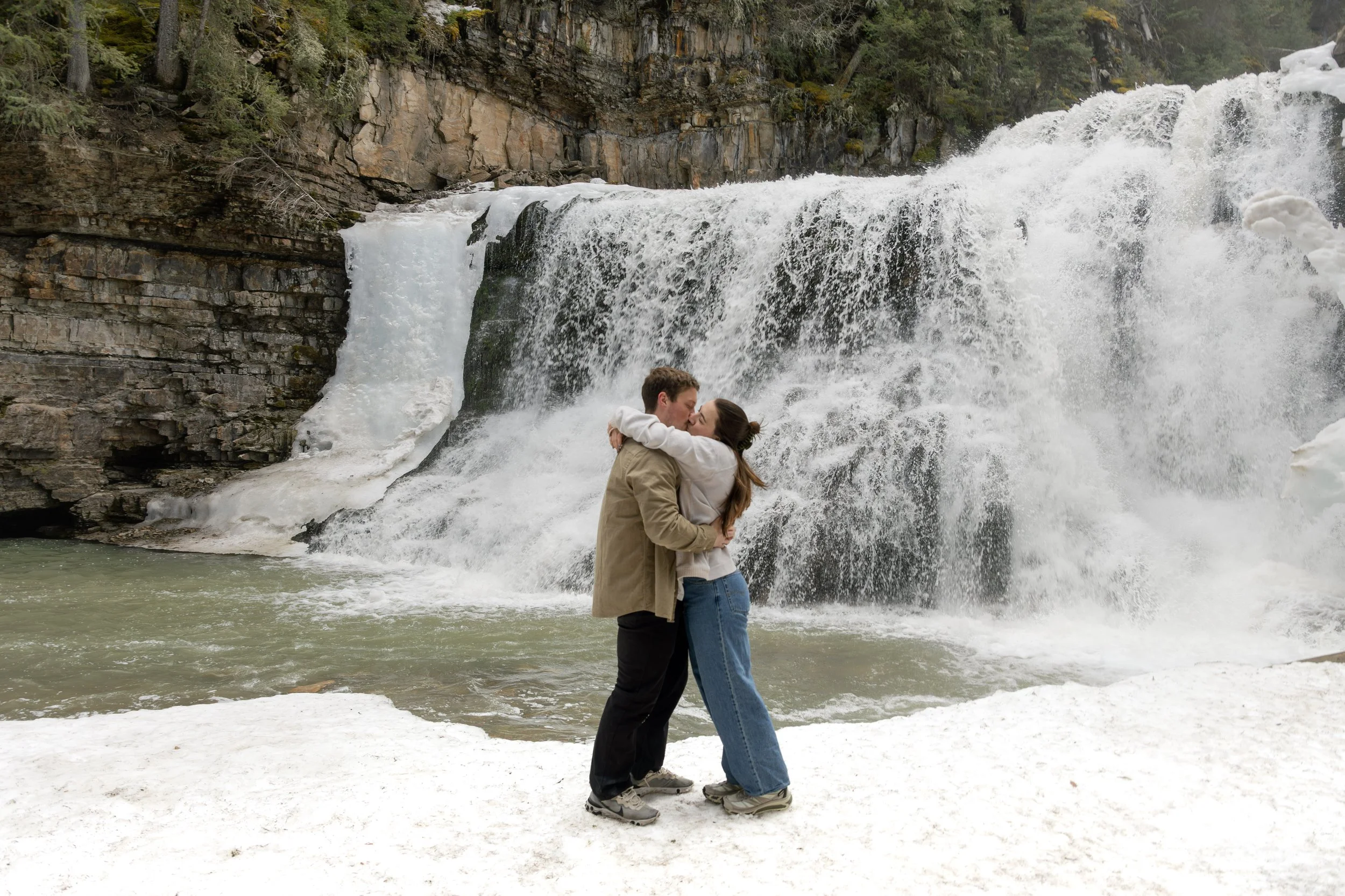 Big Sky &amp; Bozeman Proposal Photographer: Surprise Engagement at Ousel Falls