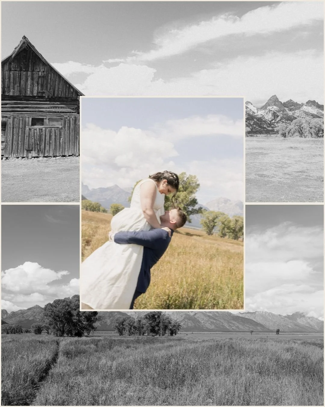 Bride and groom eloped in Jackson, Wyoming outside of Teton National Park