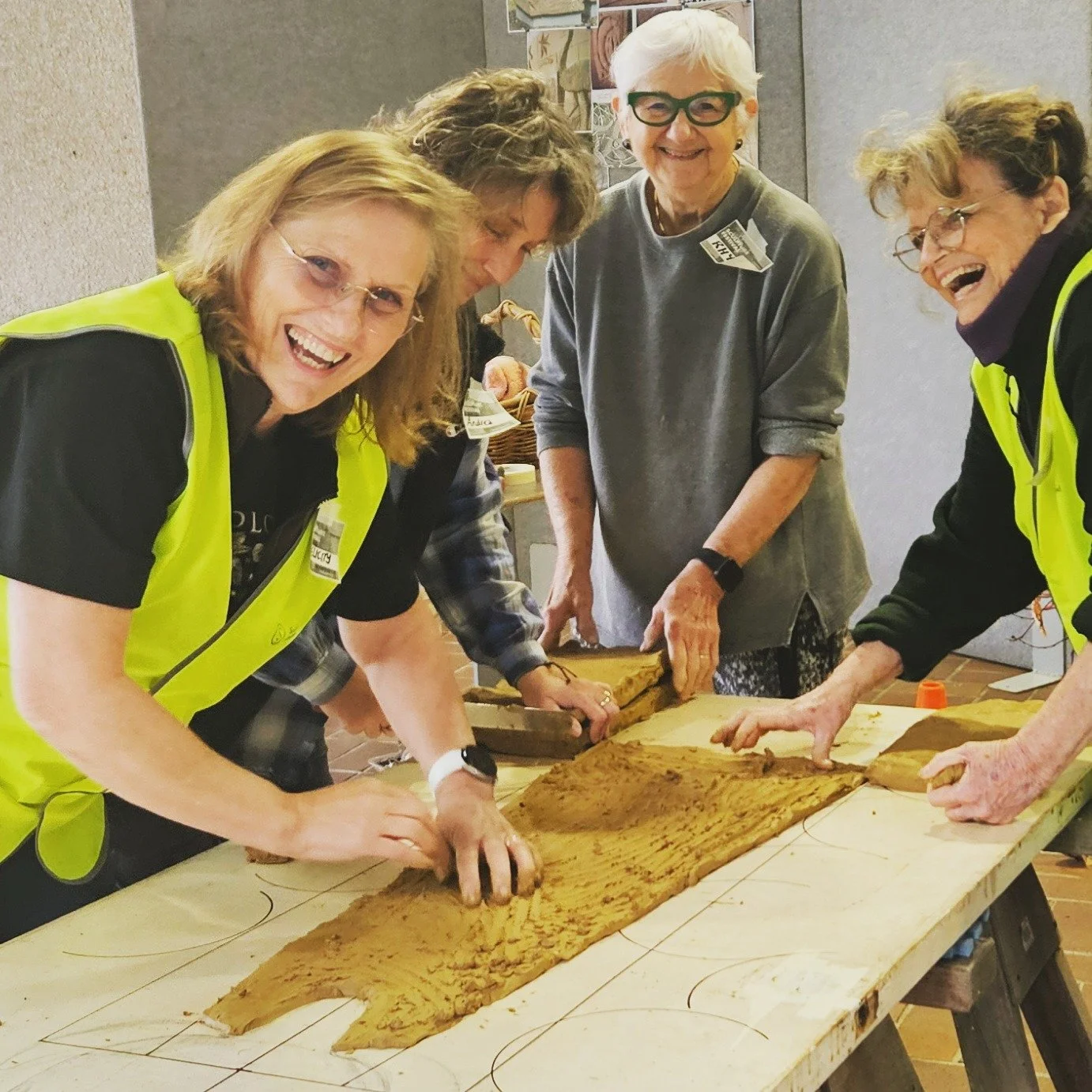 Working on a bas relief with Sculptors Queensland and the inimitable Rhyl Hinwood OA.

Join us at the Brisbane Sculpture Festival in July 2026