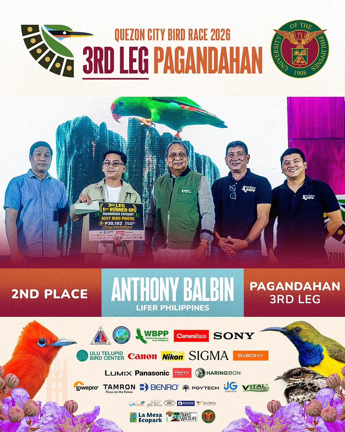 Quezon City Bird Race PAGANDAHAN 3RD LEG 2nd award.jpg