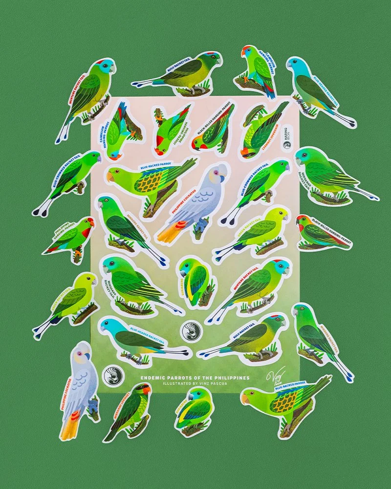 Vinz Pascua Birds of the Philippines Sticker Sheets - Parrots.jpg
