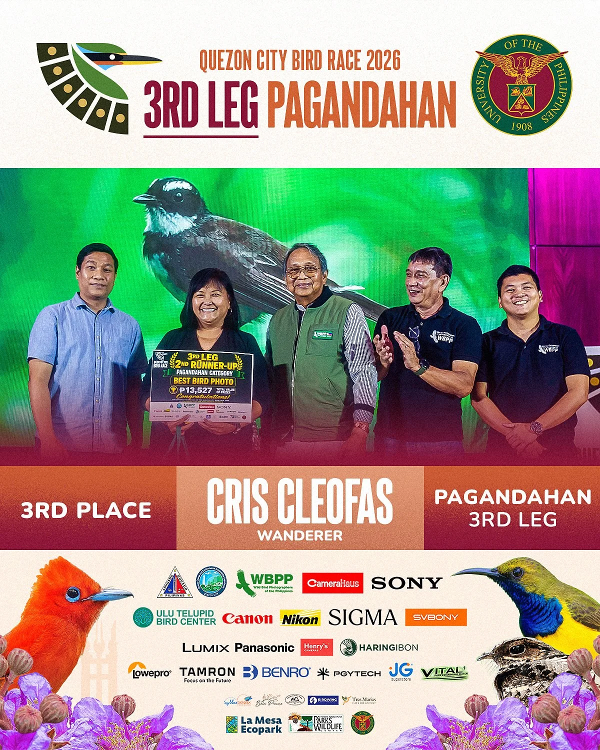 Quezon City Bird Race PAGANDAHAN 3RD LEG 3RD award.jpg