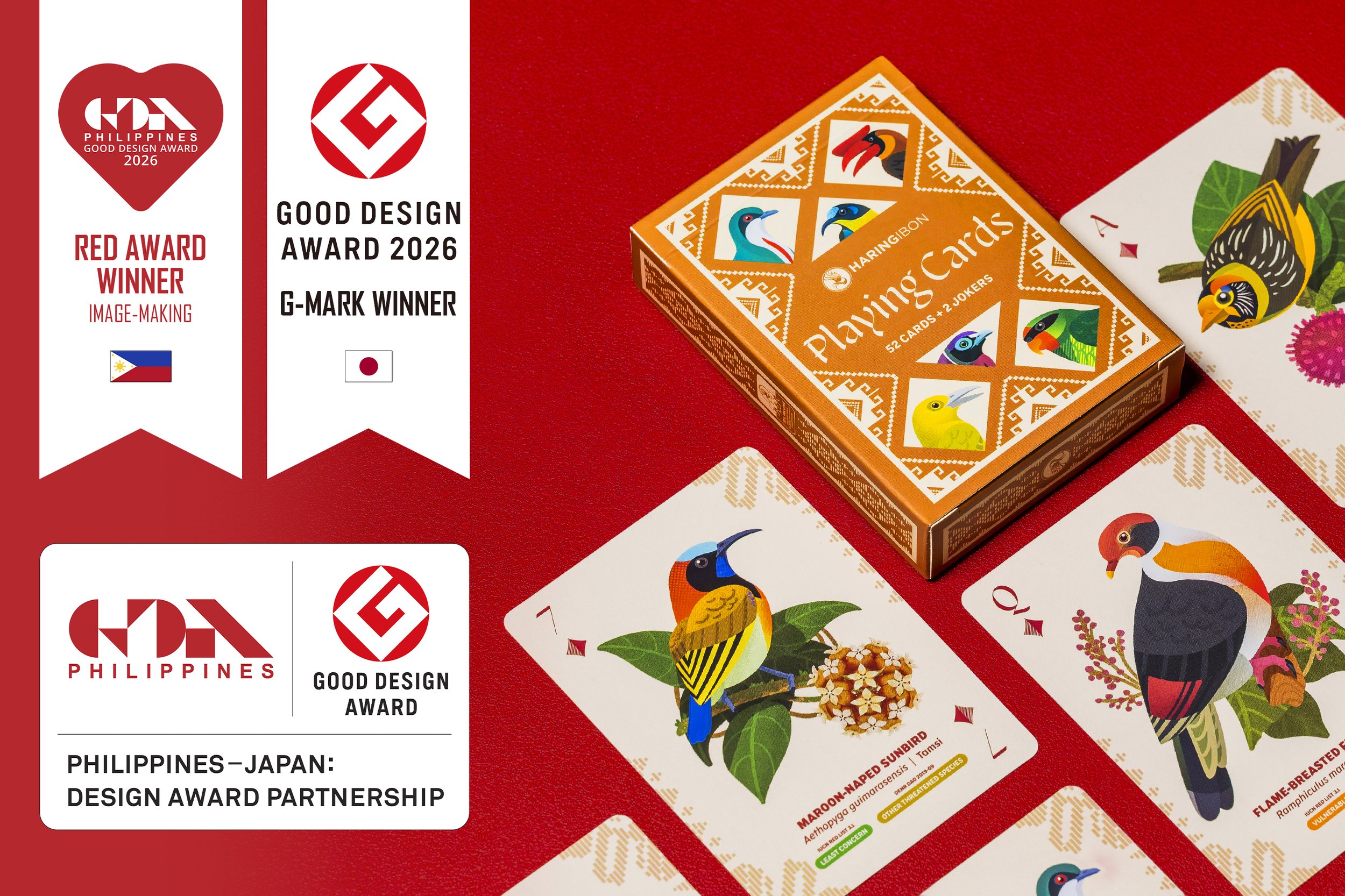 Haring Ibon Playing Cards with the Good Design Award Japan and Good Design Award Philippines recognitions