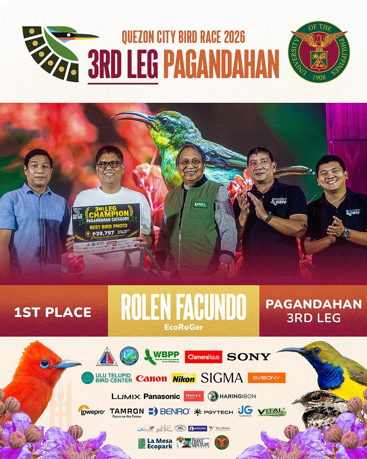 Quezon City Bird Race PAGANDAHAN 3RD LEG 1st award.jpg