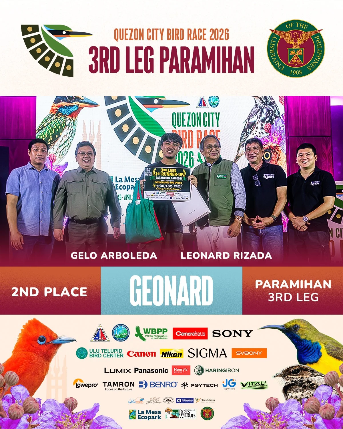 Quezon City Bird Race PARAMIHAN 3RD LEG 2ND PLACE.jpg