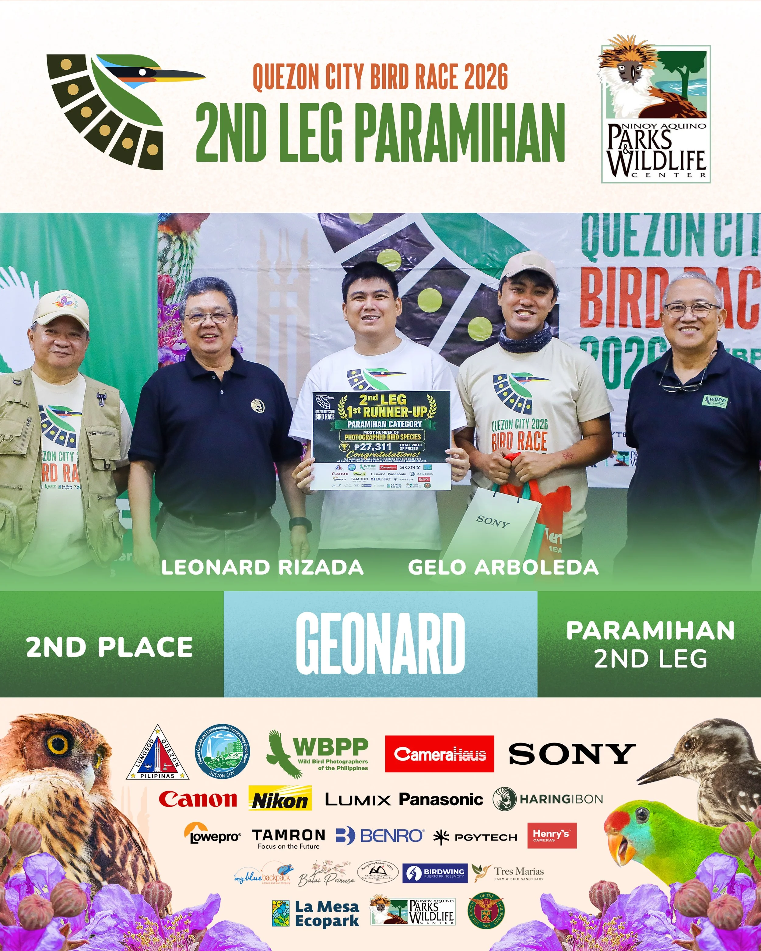 Quezon City Bird Race PARAMIHAN 2ND LEG 2nd PLACE.jpg
