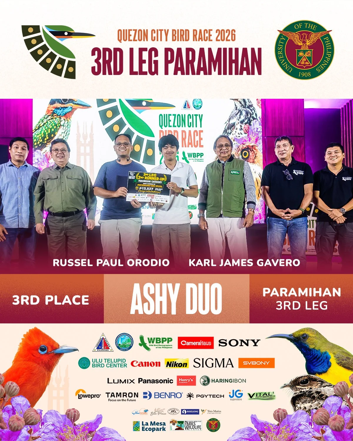 Quezon City Bird Race PARAMIHAN 3RD LEG 3RD PLACE.jpg