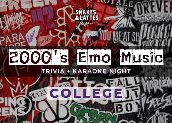 2000's Emo Music Trivia Night - Snakes &amp; Lattes College