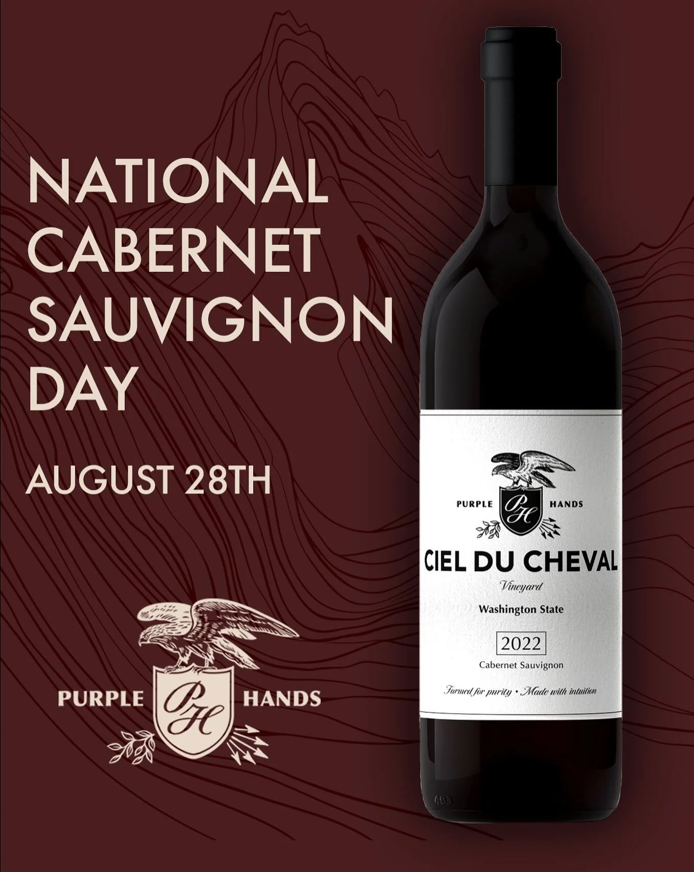 Happy National Cabernet Day! Our 2022 Ciel du Cheval Cabernet is all about dark fruit, spice, and a smooth finish. A perfect toast to the day. Get yours at the link in our bio!