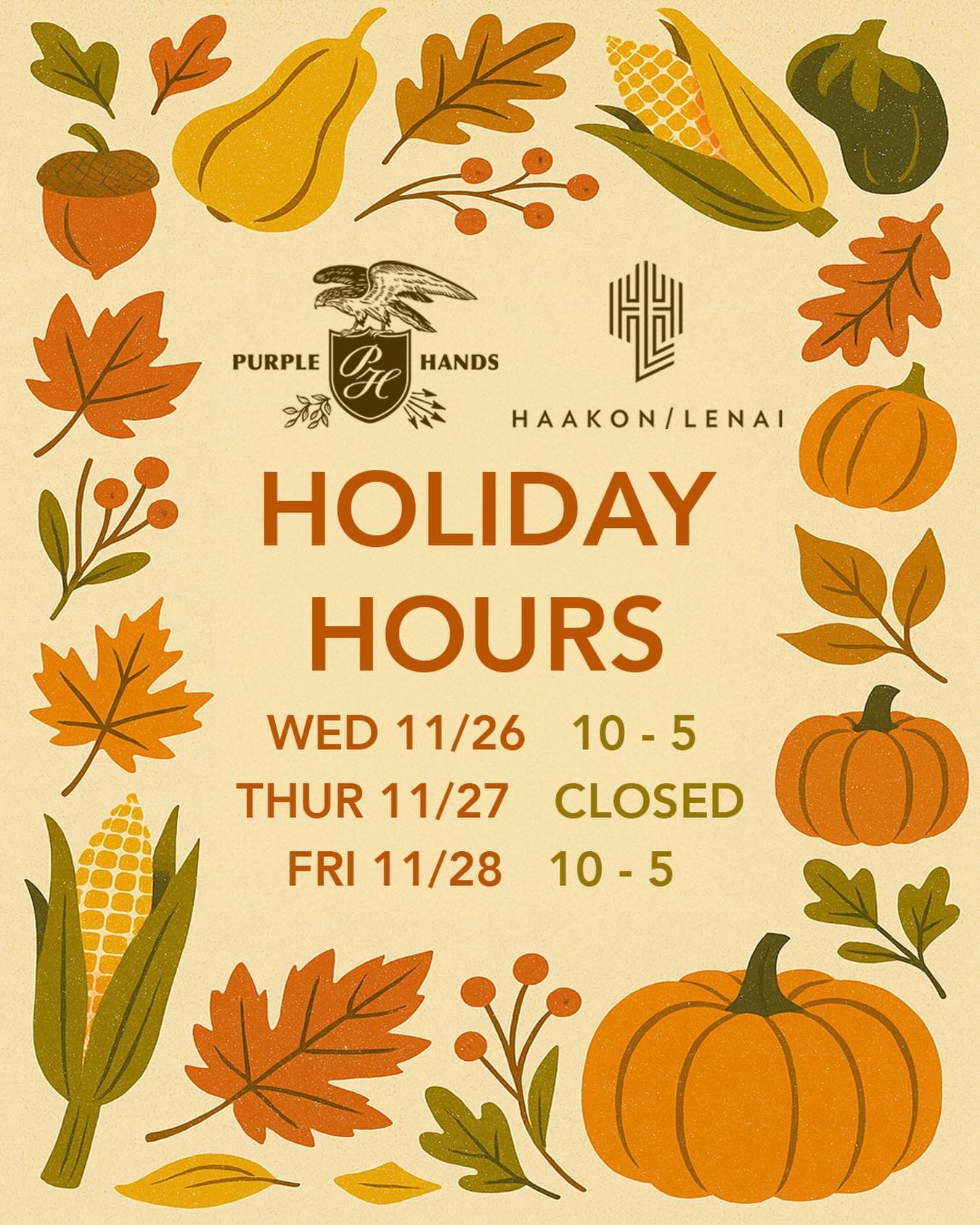 Our tasting rooms will be taking Thanksgiving off to gather with family and enjoy the holiday. We&rsquo;ll be closed for the day, but we&rsquo;ll be back open on Friday and ready to welcome you in. We hope your table is full of good food, good compan
