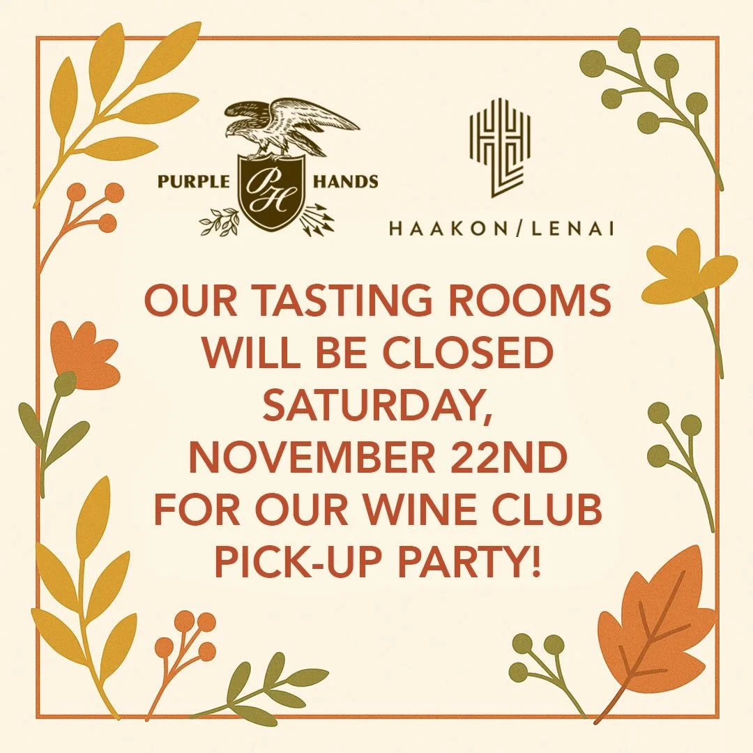 Both of our tasting rooms will be closed this Saturday, November 22nd for our Wine Club Member Pick-Up Party. We appreciate your understanding and can&rsquo;t wait to welcome you back the next day! #thanksgiving #wvwa #oregonpinotnoir #cheers