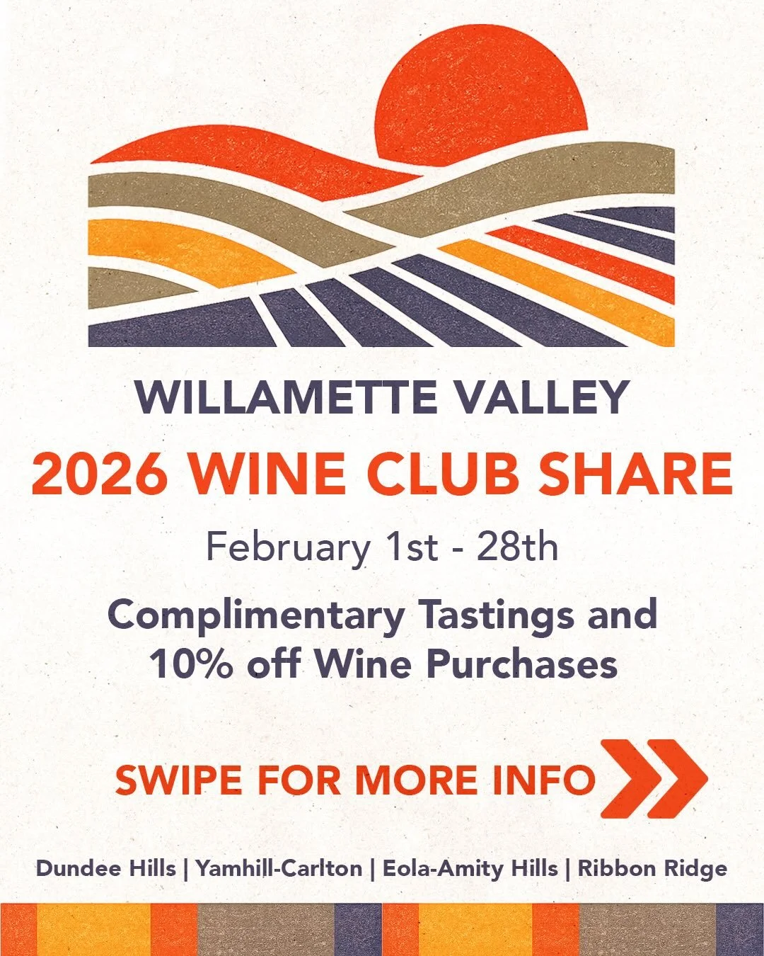 The 2026 Willamette Valley Wine Club Share is back, and it&rsquo;s our favorite way to explore the valley together. From February 1st-28th, club members enjoy complimentary tastings for two and 10% off wine purchases at a collection of some of our fa