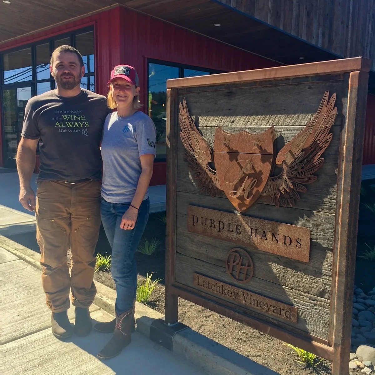 2016.
We were 36 (and had so much energy 😅).
Tyus was 2. Wynnie was not born yet.
And this moment&mdash;smashing a bottle of champagne&mdash;marked the official groundbreaking of what would become one of Dundee&rsquo;s first urban wineries.

What pe