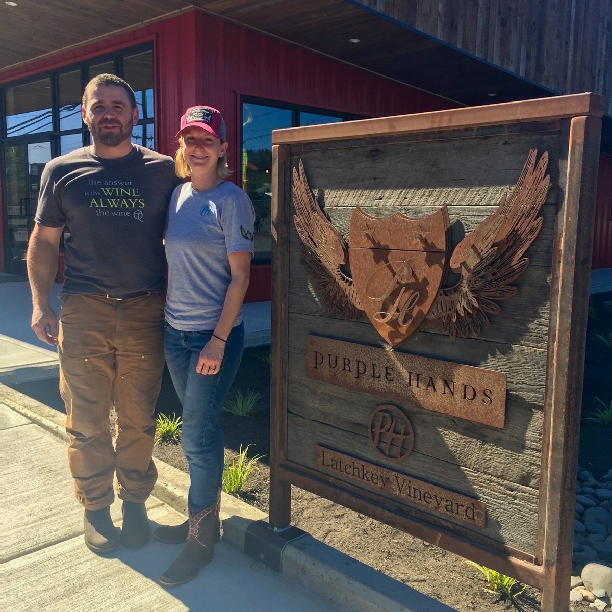 2016.
We were 36 (and had so much energy 😅).
Tyrus was 2. Wynnie was not born yet.
And this moment&mdash;smashing a bottle of champagne&mdash;marked the official groundbreaking of what would become one of Dundee&rsquo;s first urban wineries.

What p