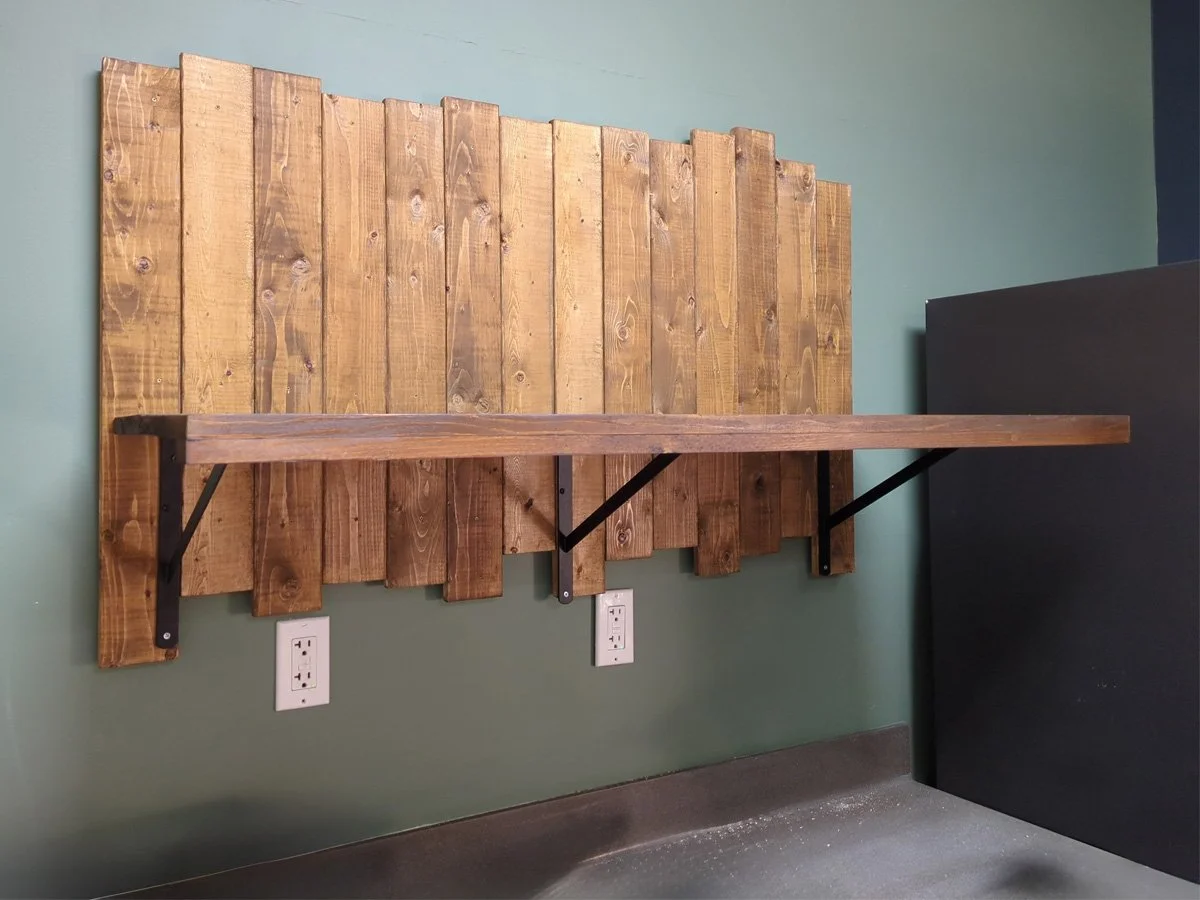 Custom shelving in progress ...