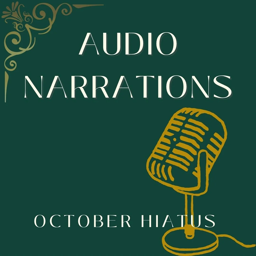 Audio snippet narrations are on hiatus for the rest of October!

If you&rsquo;re interested in a snippet narration or audiobook production, please hang tight. You can contact me now or in early November when I&rsquo;ll be resuming audio work 🤍

#aud