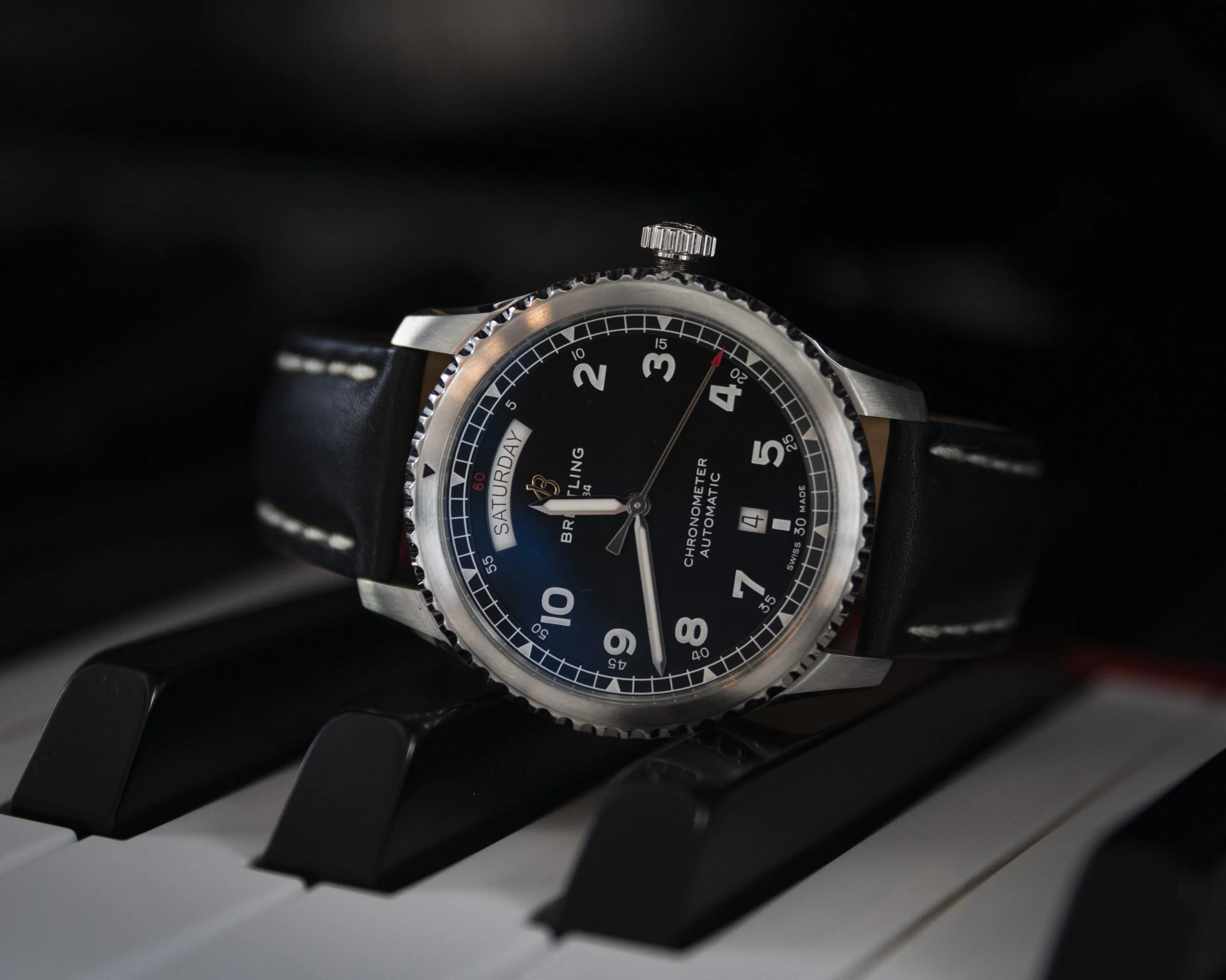 Breitling Aviator watch product photography in Charlotte, North Carolina