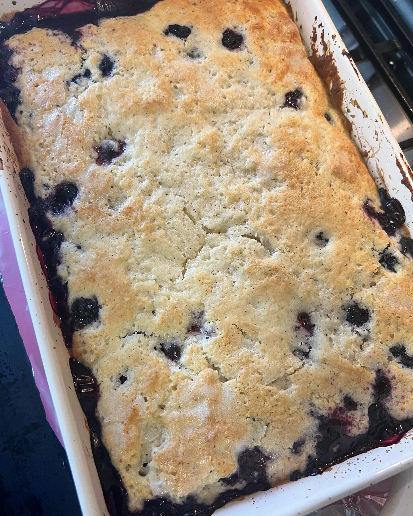 I love to dork out over a new cookbook so when @smittenkitchen new book &ldquo;Keepers&rdquo; arrived I dove right in!  A birthday brunch was the perfect excuse to try out this Blueberry Pancake Cobbler with a crispy sugar top.  This did not disappoi